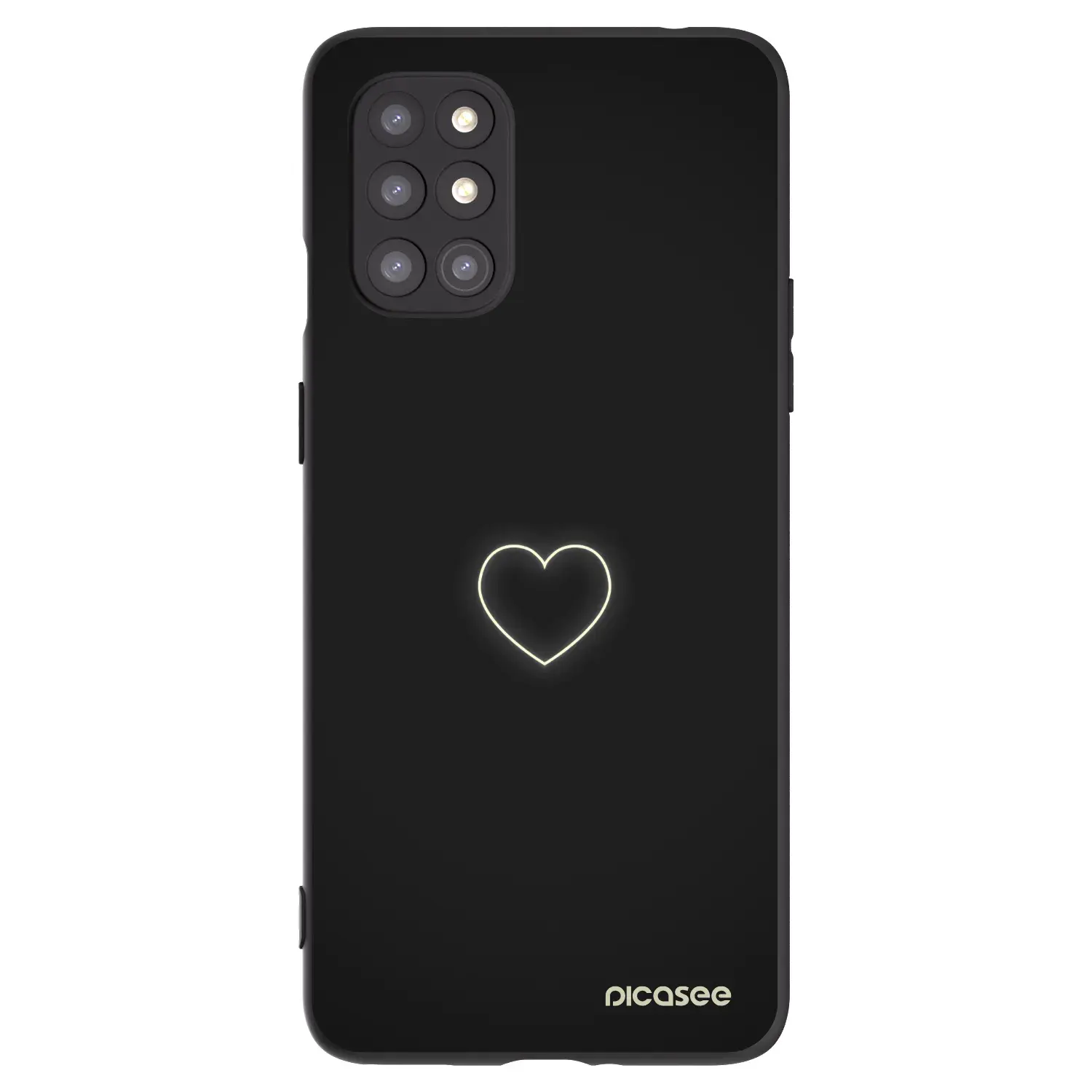 Silikonový černý obal pro OnePlus 8T - Heart
