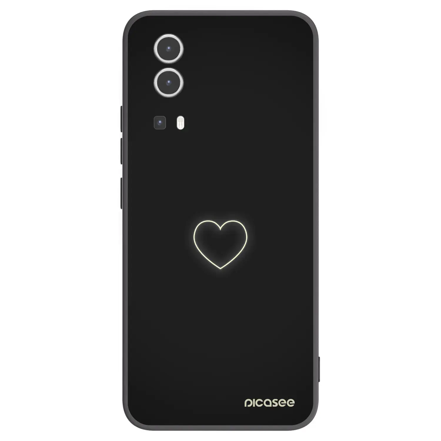 Silikonový černý obal pro Vivo Y72 5G - Heart