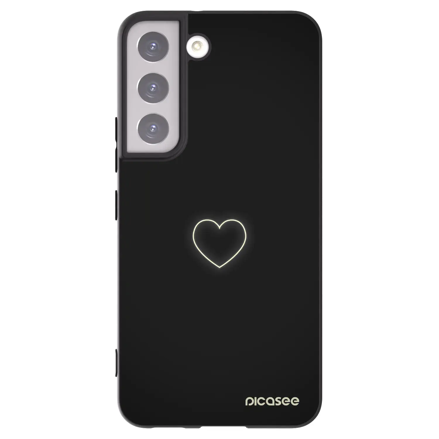 Silikonový černý obal pro Samsung Galaxy S22 5G - Heart