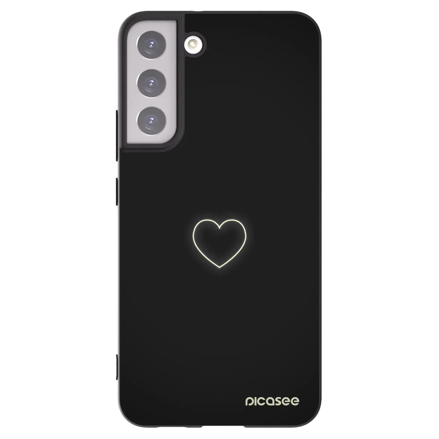 Silikonový černý obal pro Samsung Galaxy S22+ 5G - Heart