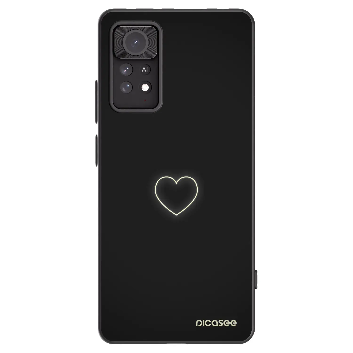 Silikonový černý obal pro Xiaomi Redmi Note 11 Pro 5G - Heart