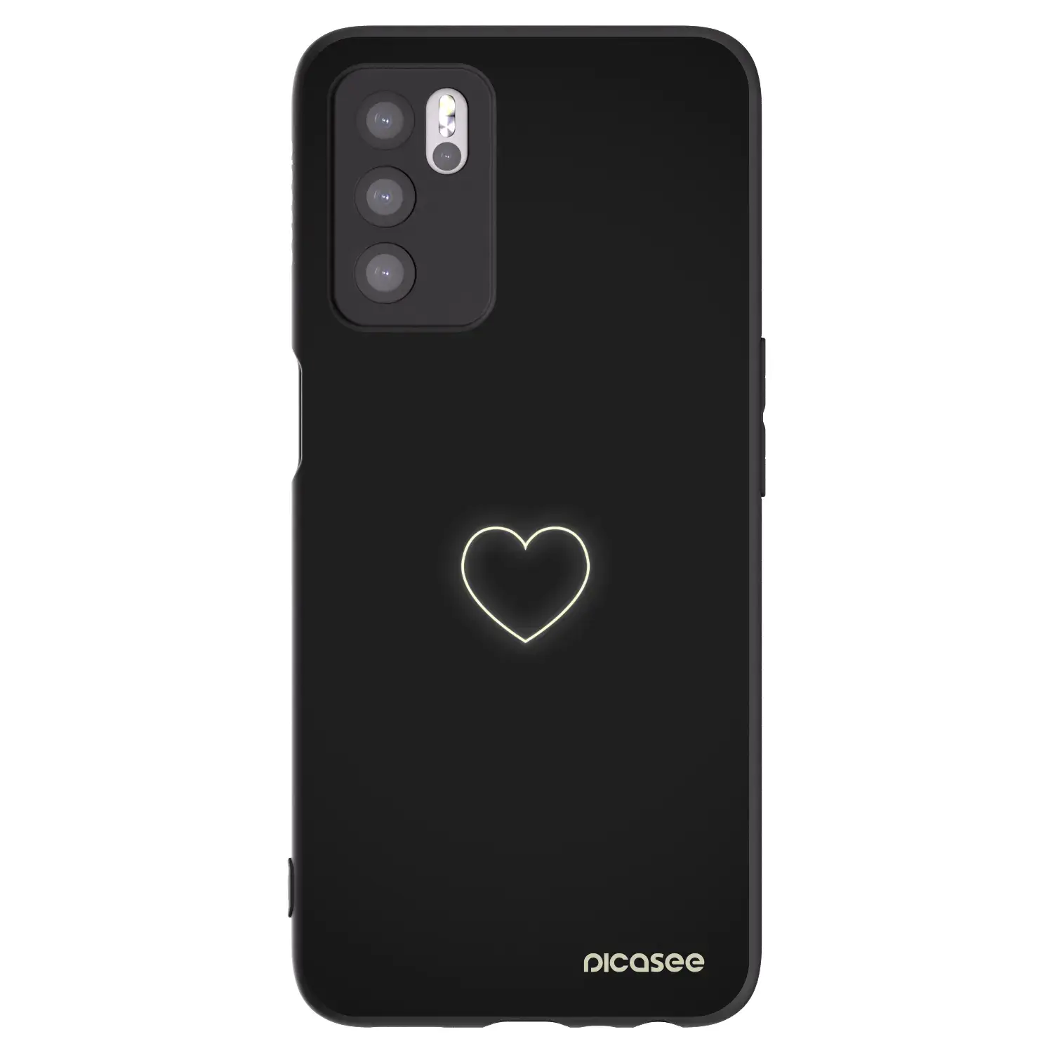 Silikonový černý obal pro OPPO A16 - Heart