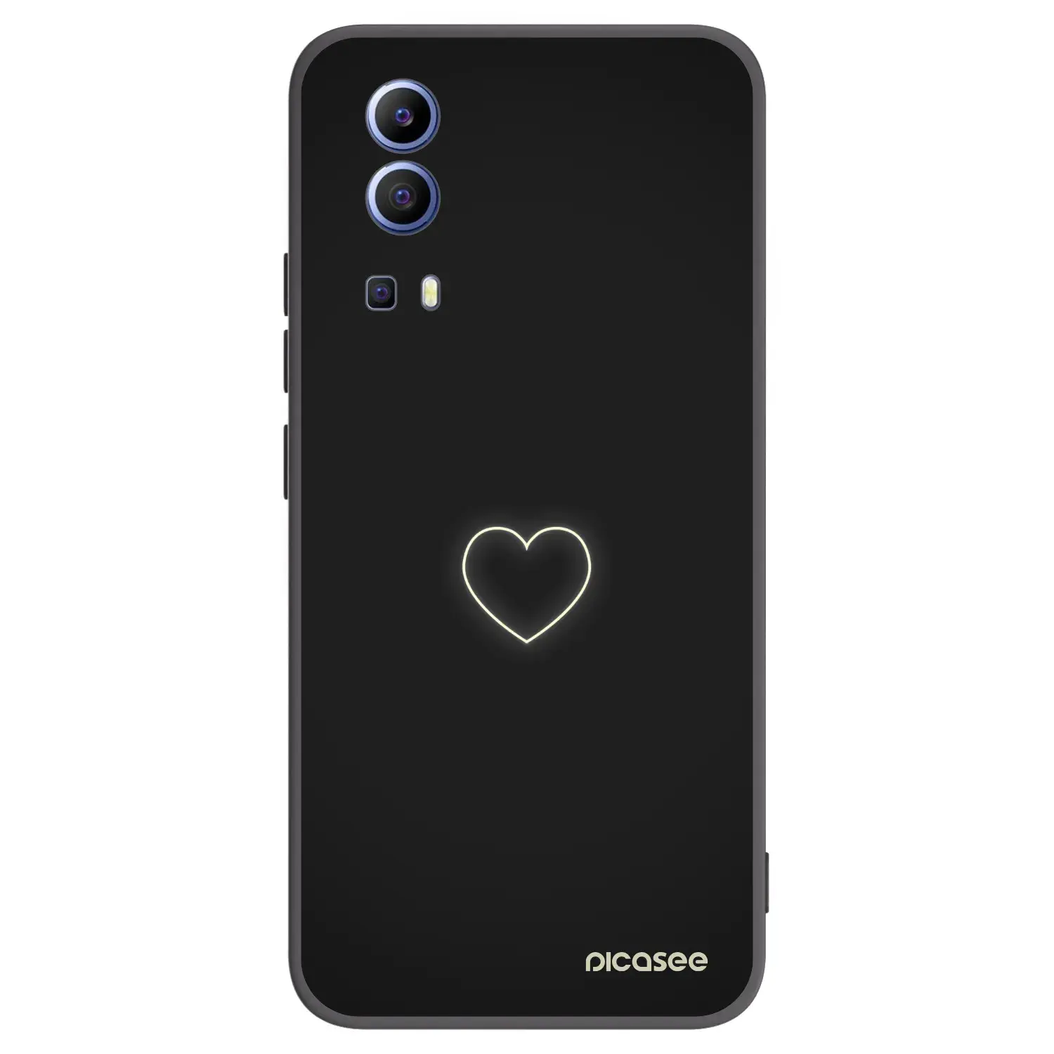 Silikonový černý obal pro Vivo Y52 5G - Heart
