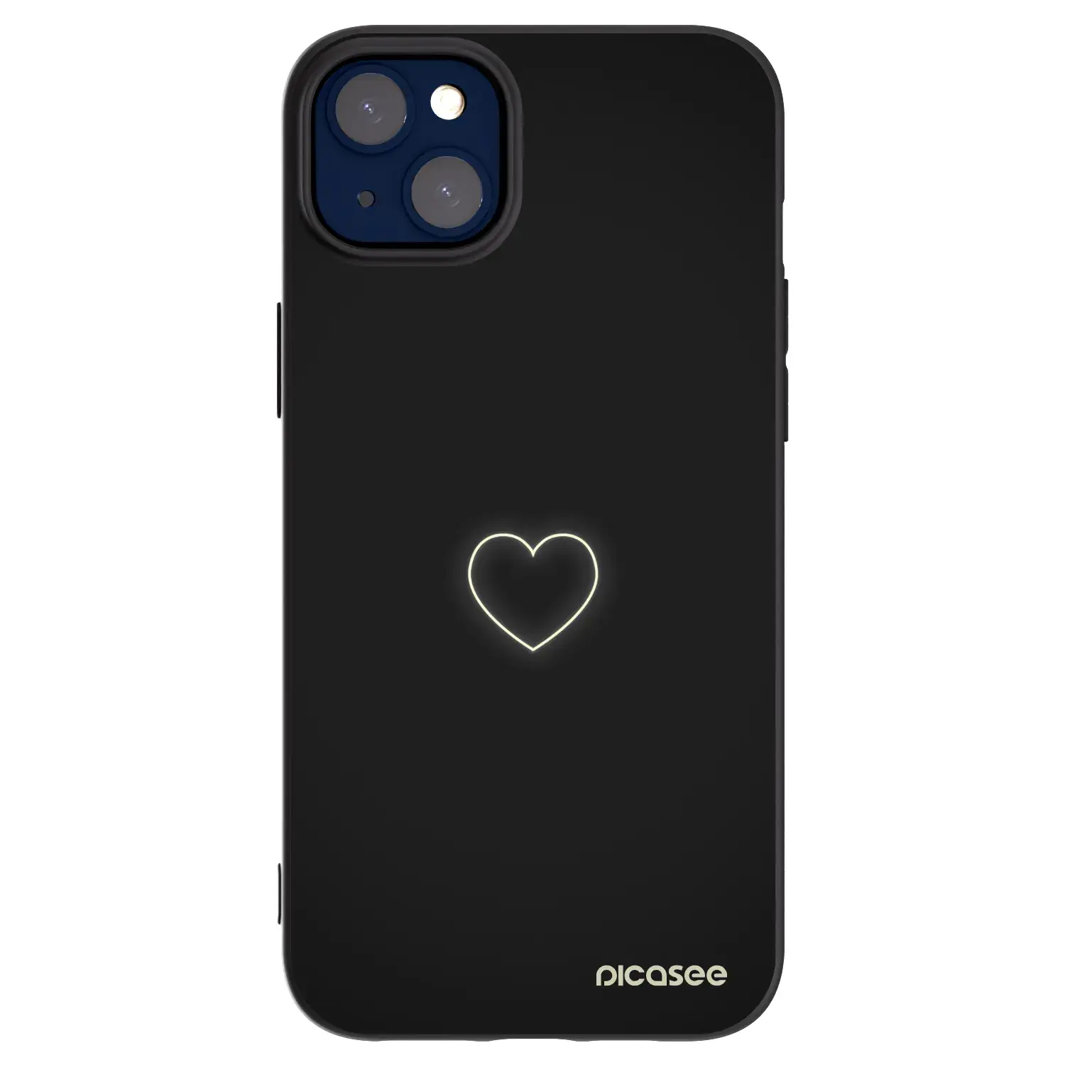 Silikonový černý obal pro Apple iPhone 14 Plus - Heart