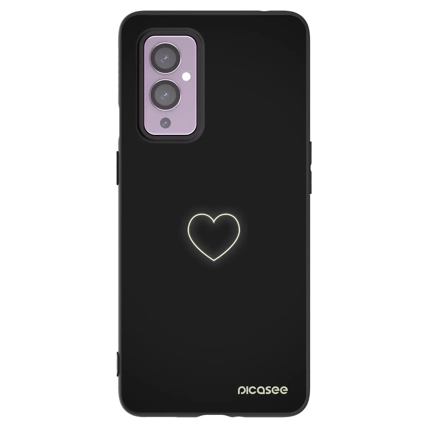 Silikonový černý obal pro OnePlus 9 - Heart