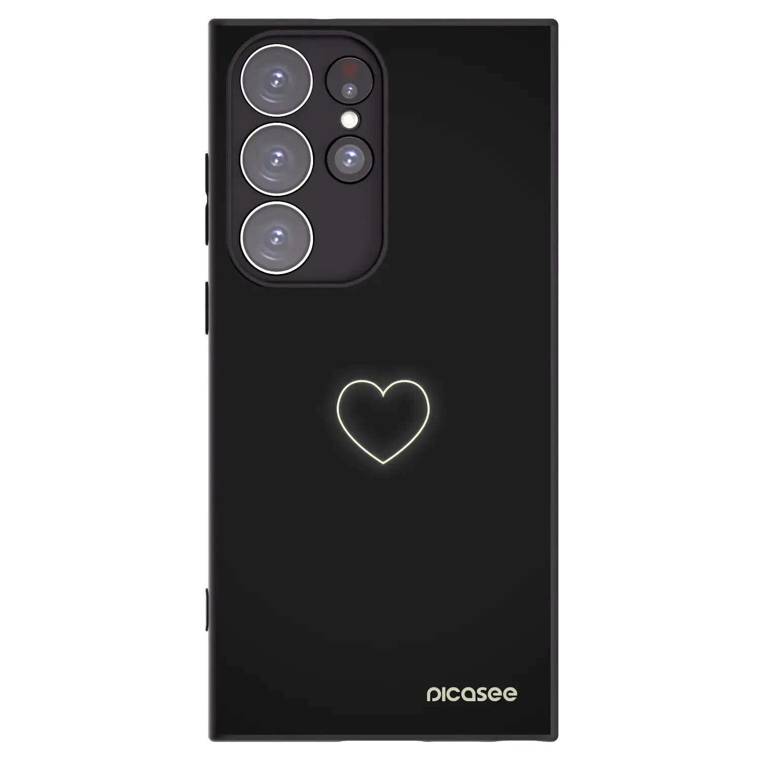 Silikonový černý obal pro Samsung Galaxy S23 Ultra 5G - Heart