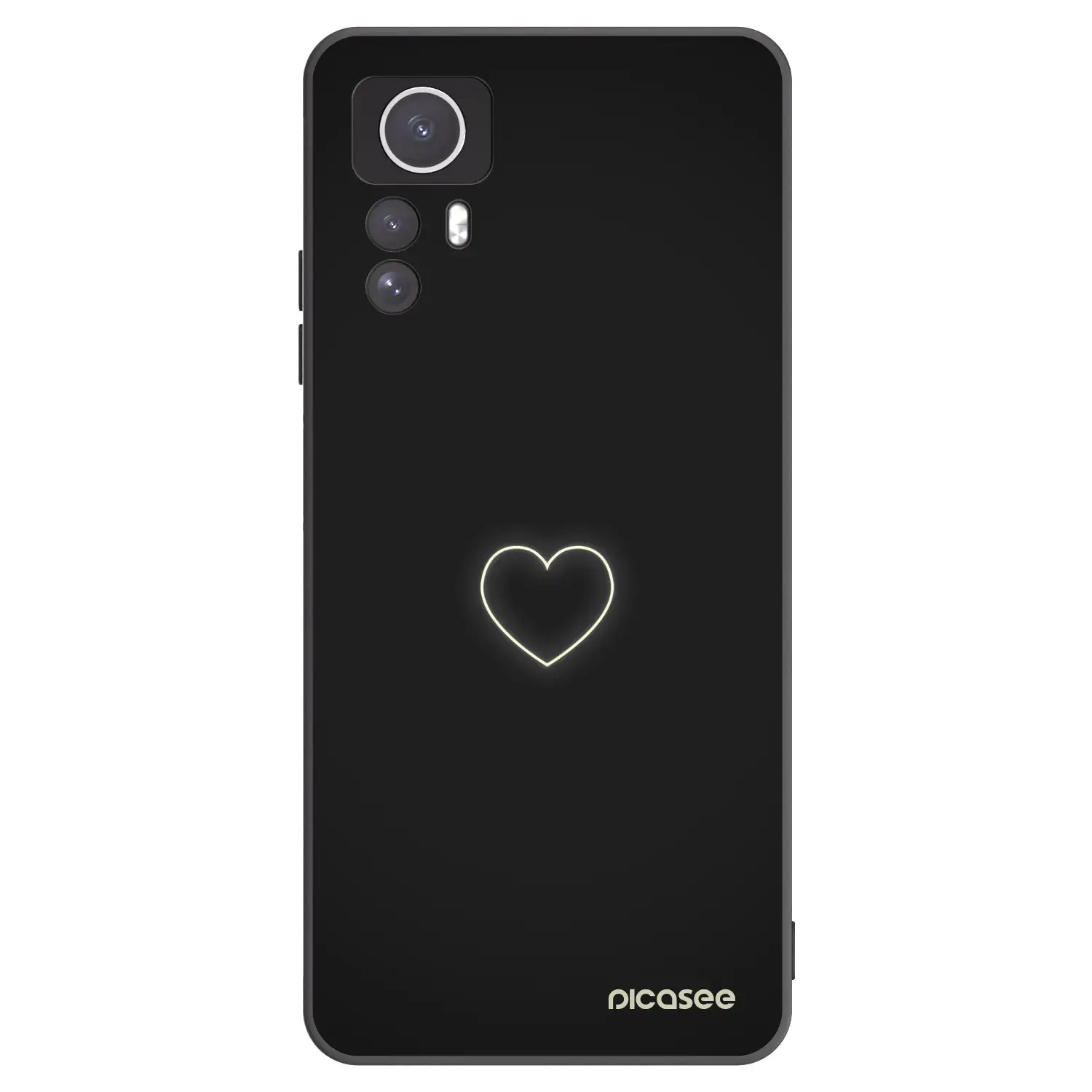 Silikonový černý obal pro Xiaomi Redmi Note 12S - Heart