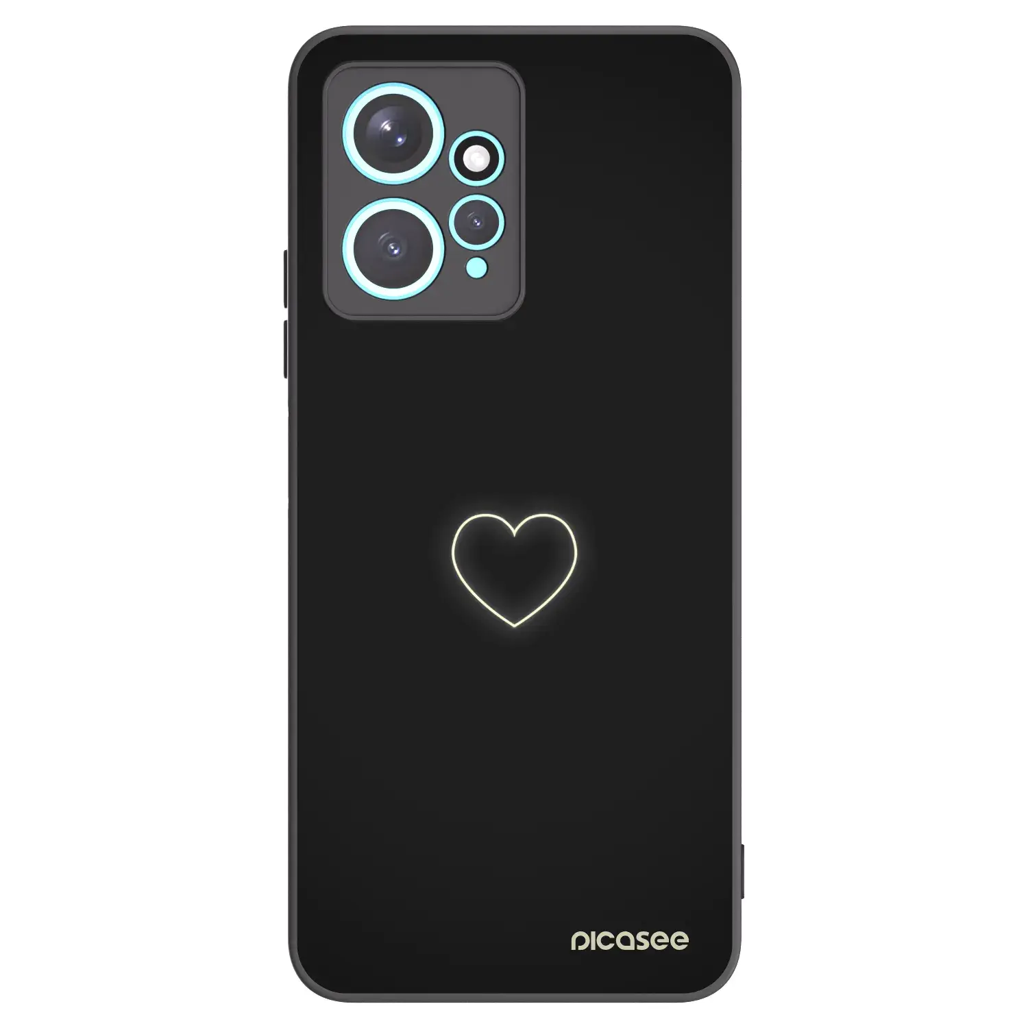 Silikonový černý obal pro Xiaomi Redmi Note 12 4G - Heart