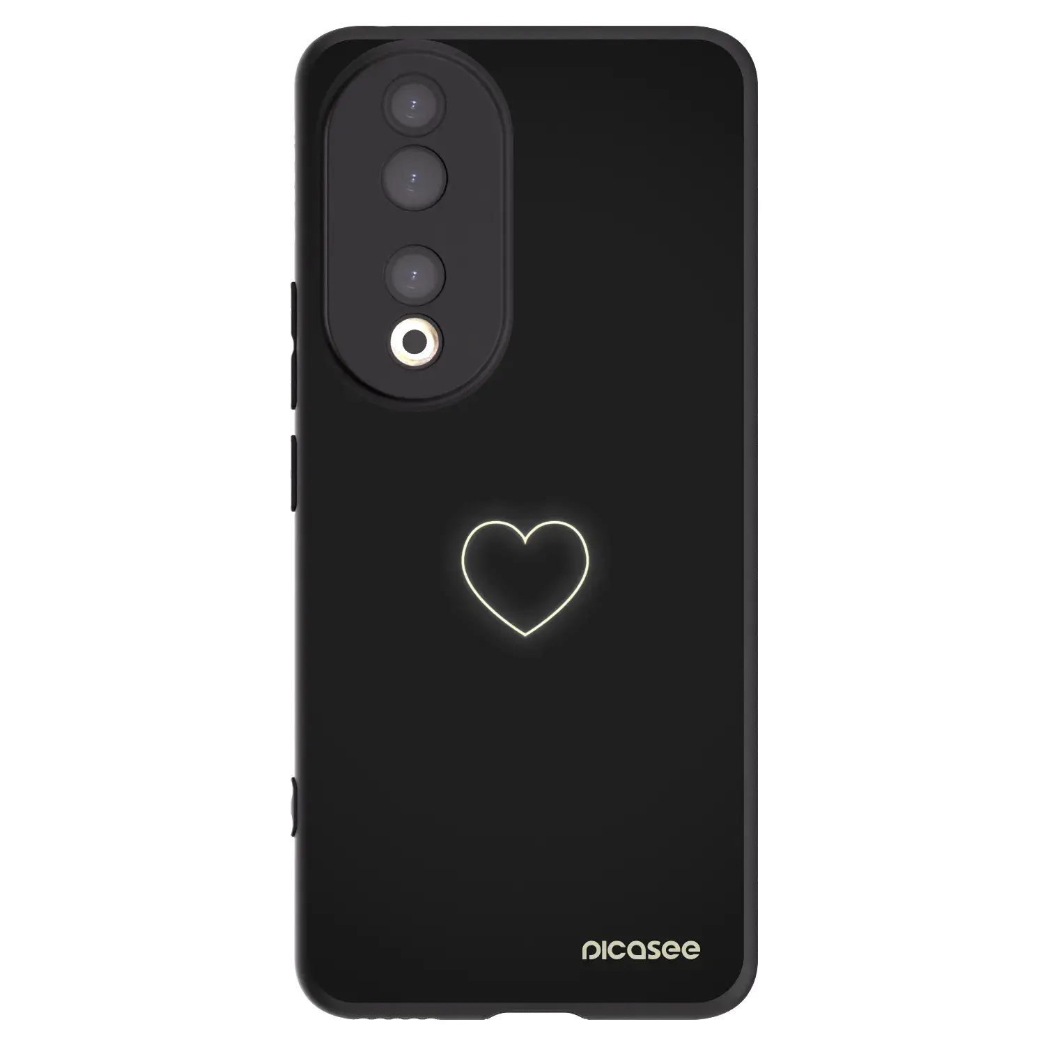 Silikonový černý obal pro Honor 90 5G - Heart