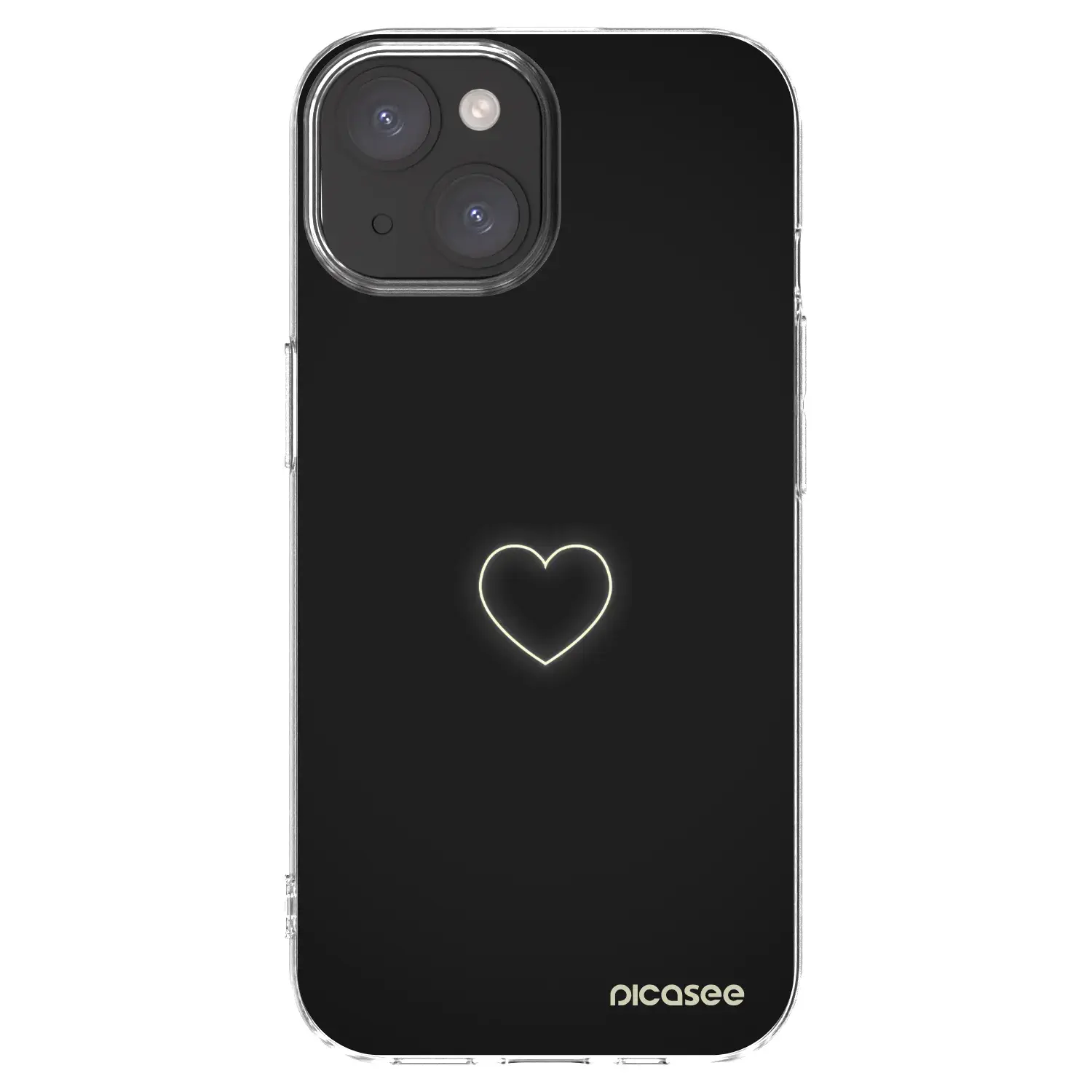 Silikonový průhledný obal pro Apple iPhone 15 - Heart