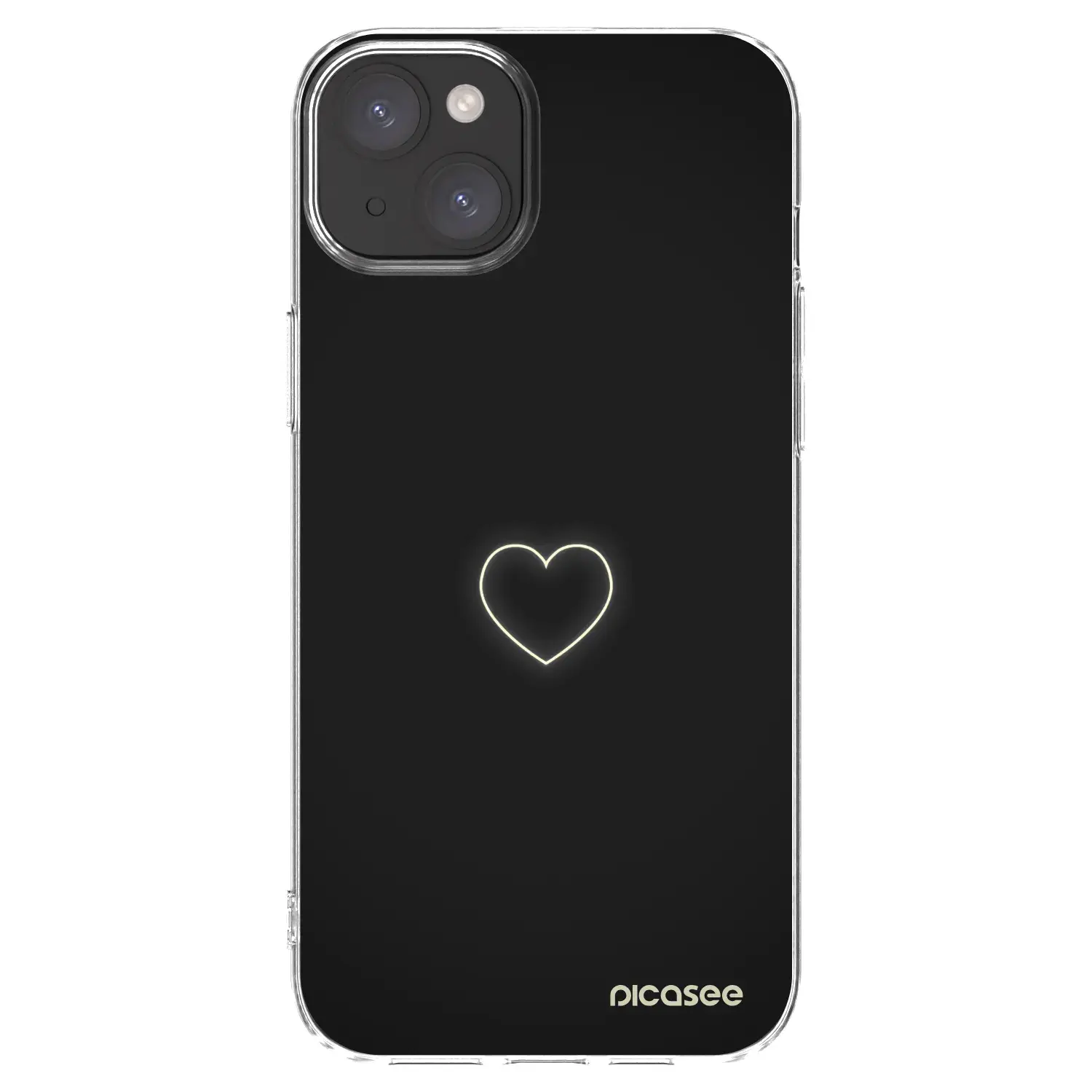 Silikonový průhledný obal pro Apple iPhone 15 Plus - Heart