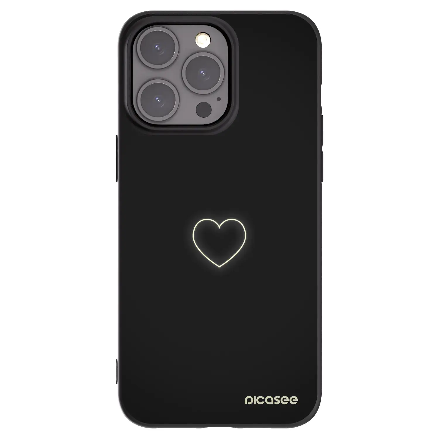 Silikonový černý obal pro Apple iPhone 15 Pro Max - Heart