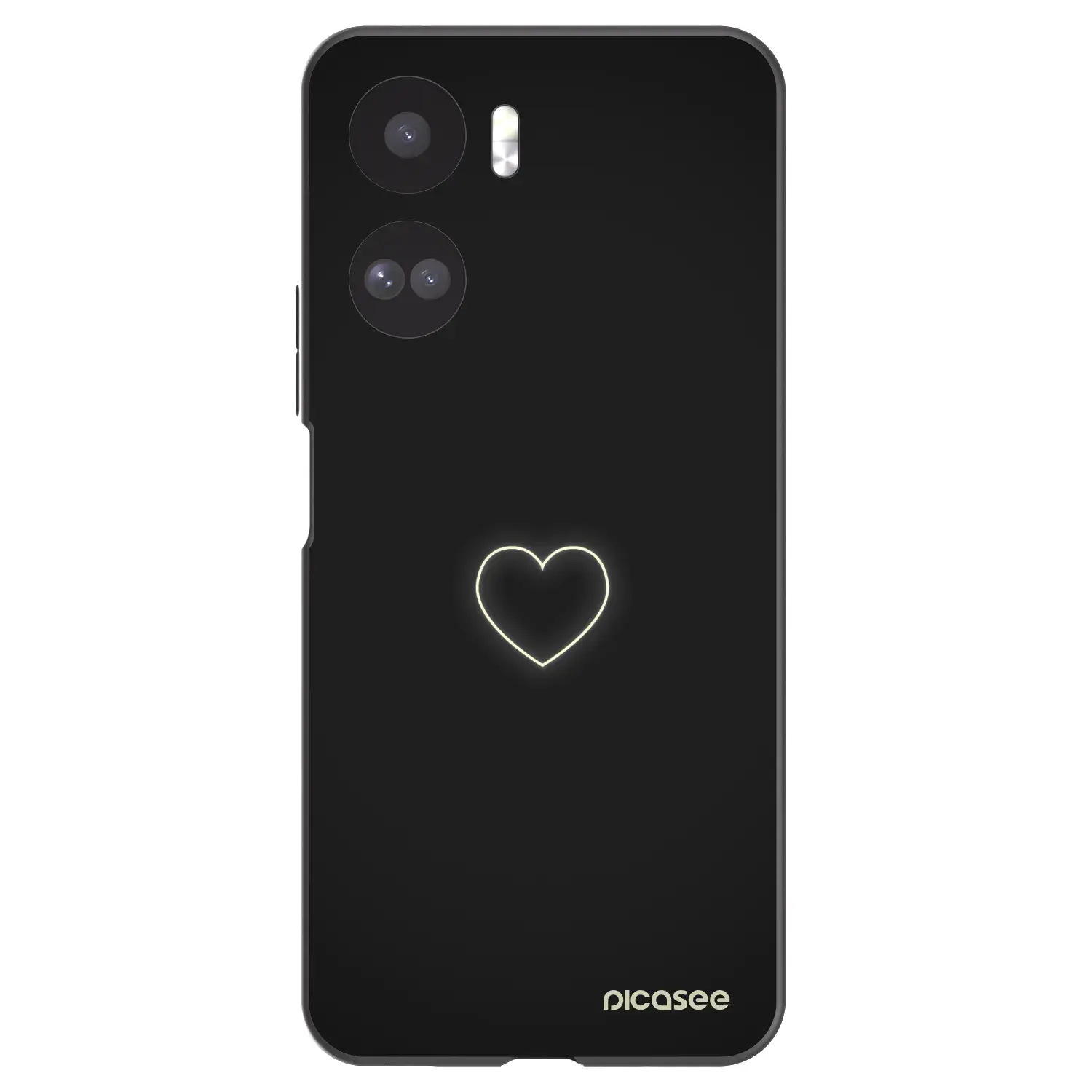 Silikonový černý obal pro Honor 90 Lite 5G - Heart