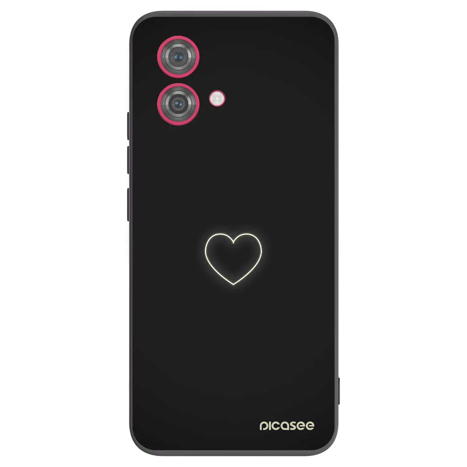 Silikonový černý obal pro Motorola Moto G84 5G - Heart