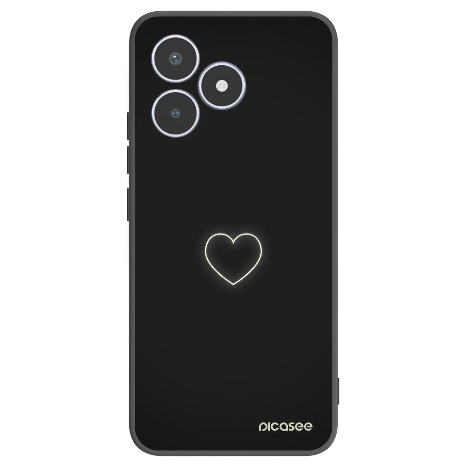 Silikonový černý obal pro Realme C53 - Heart