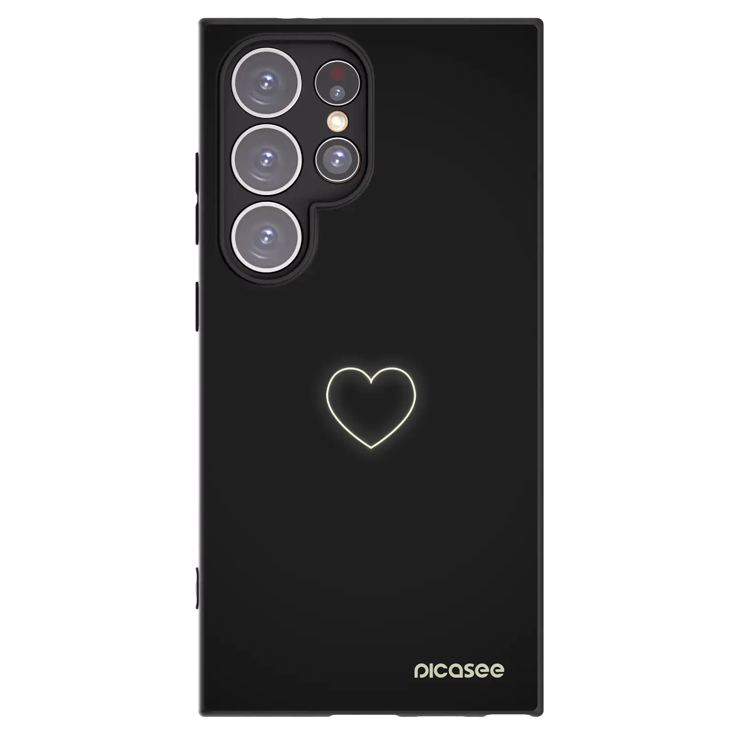 Silikonový černý obal pro Samsung Galaxy S24 Ultra S928B 5G - Heart