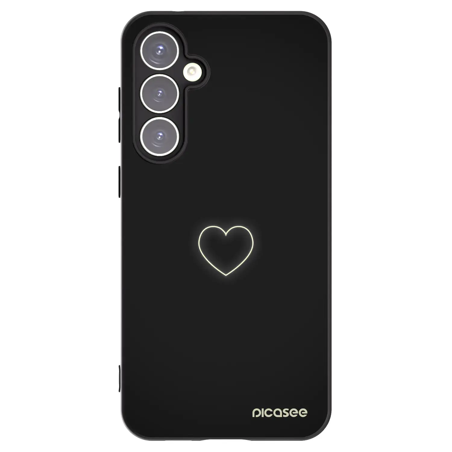 Silikonový černý obal pro Samsung Galaxy S23 FE S711B - Heart