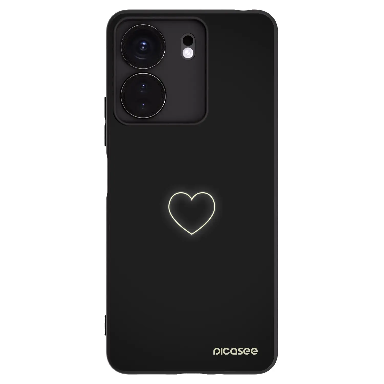 Silikonový černý obal pro Xiaomi Redmi 13C 4G - Heart