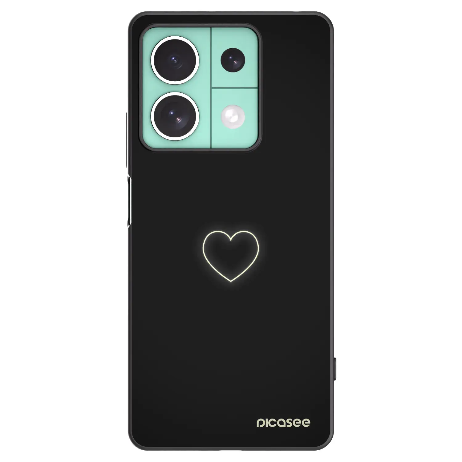 Silikonový černý obal pro Xiaomi Redmi Note 13 5G - Heart