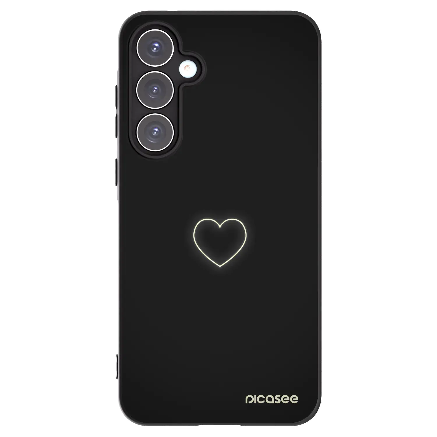 Silikonový černý obal pro Samsung Galaxy A55 5G A556B - Heart