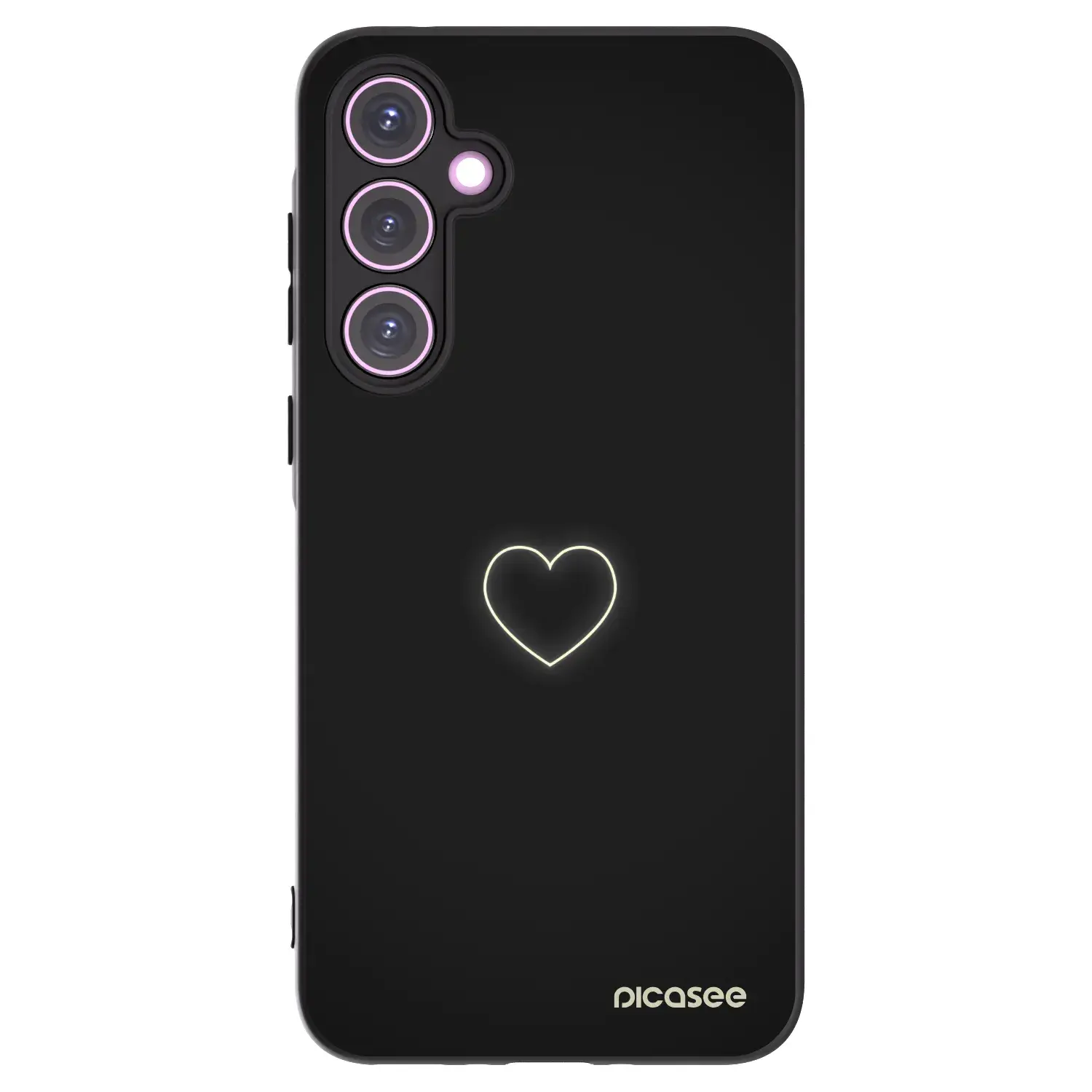 Silikonový černý obal pro Samsung Galaxy A35 5G A356B - Heart