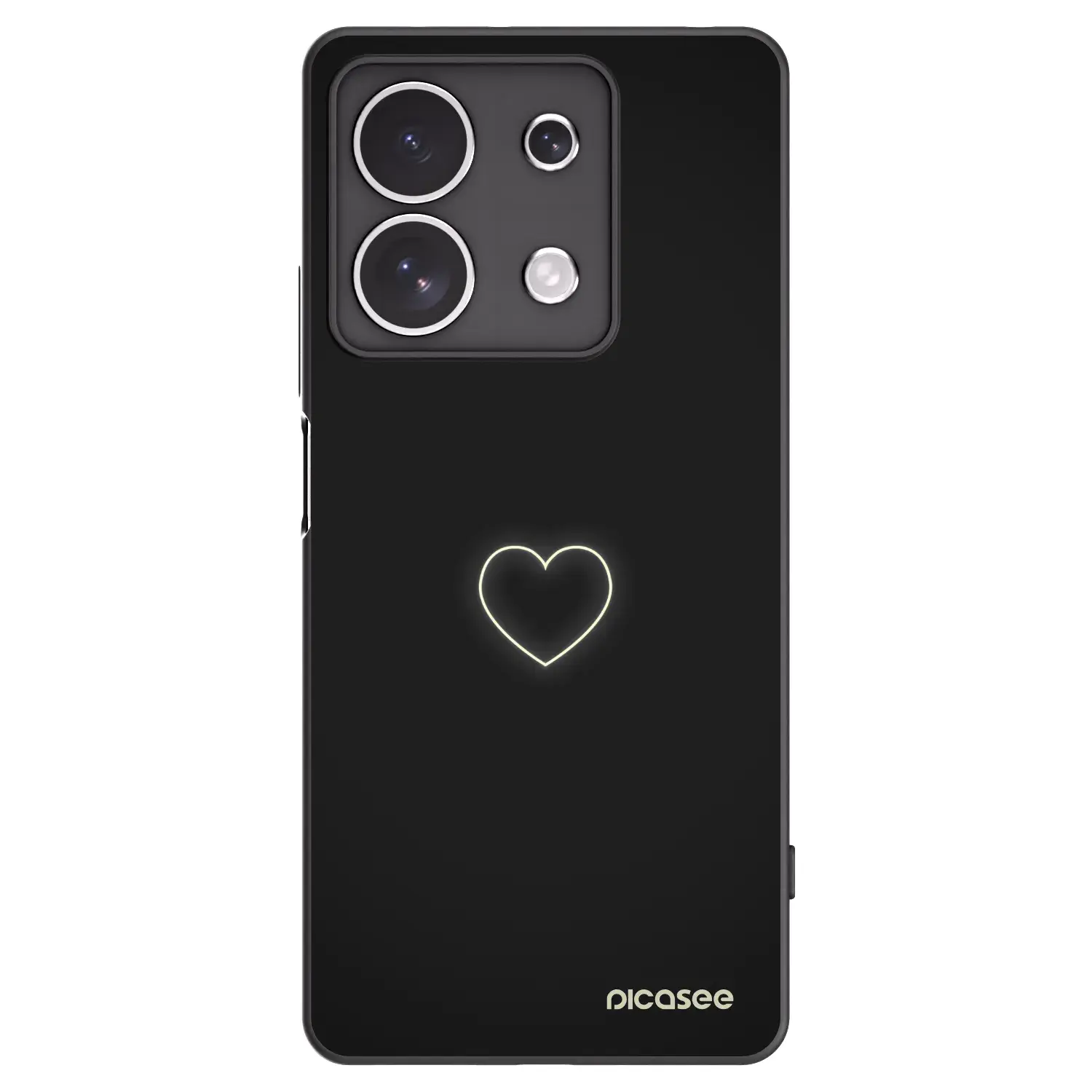 Silikonový černý obal pro Xiaomi Redmi Note 13 4G - Heart