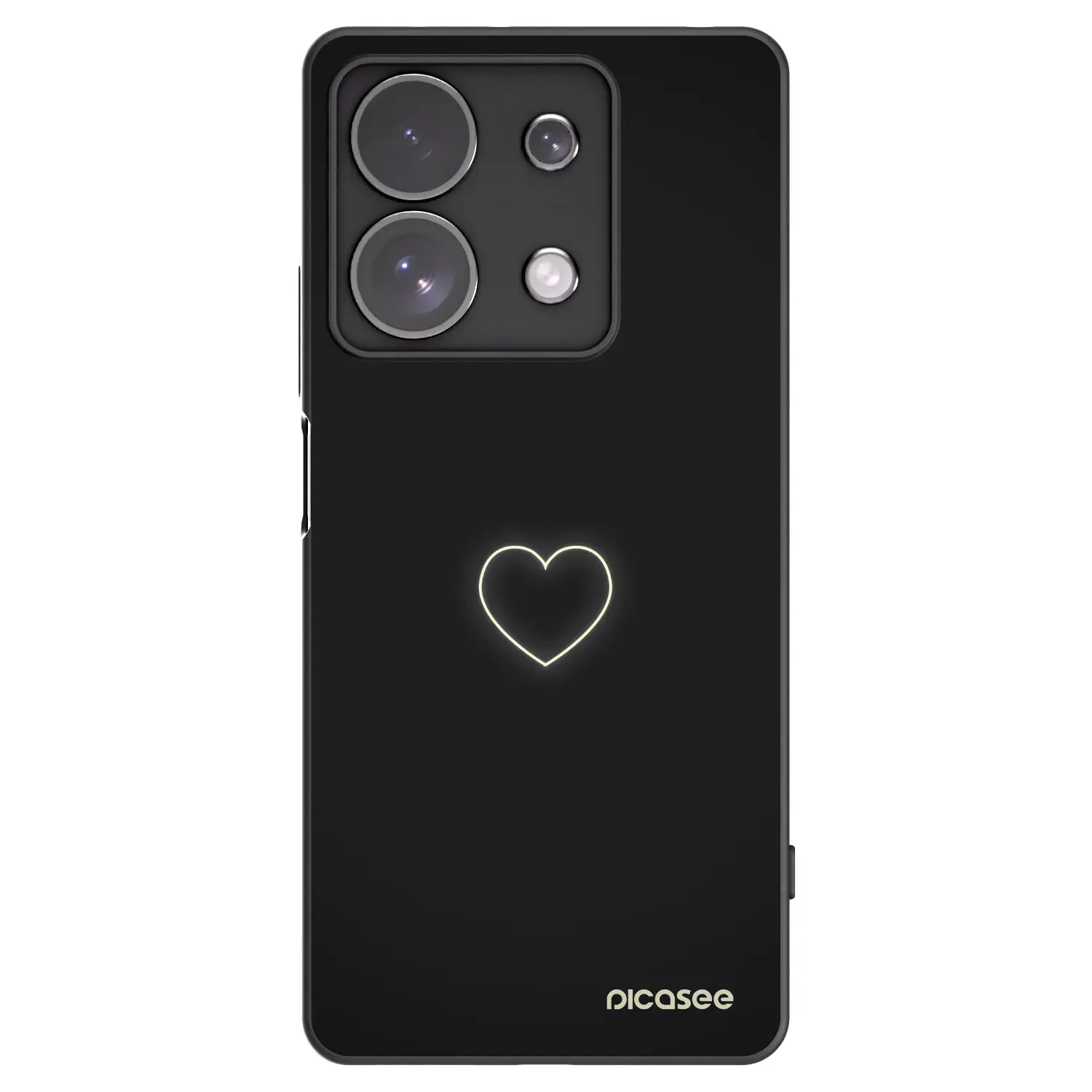 Silikonový černý obal pro Xiaomi Redmi Note 13 Pro 4G - Heart