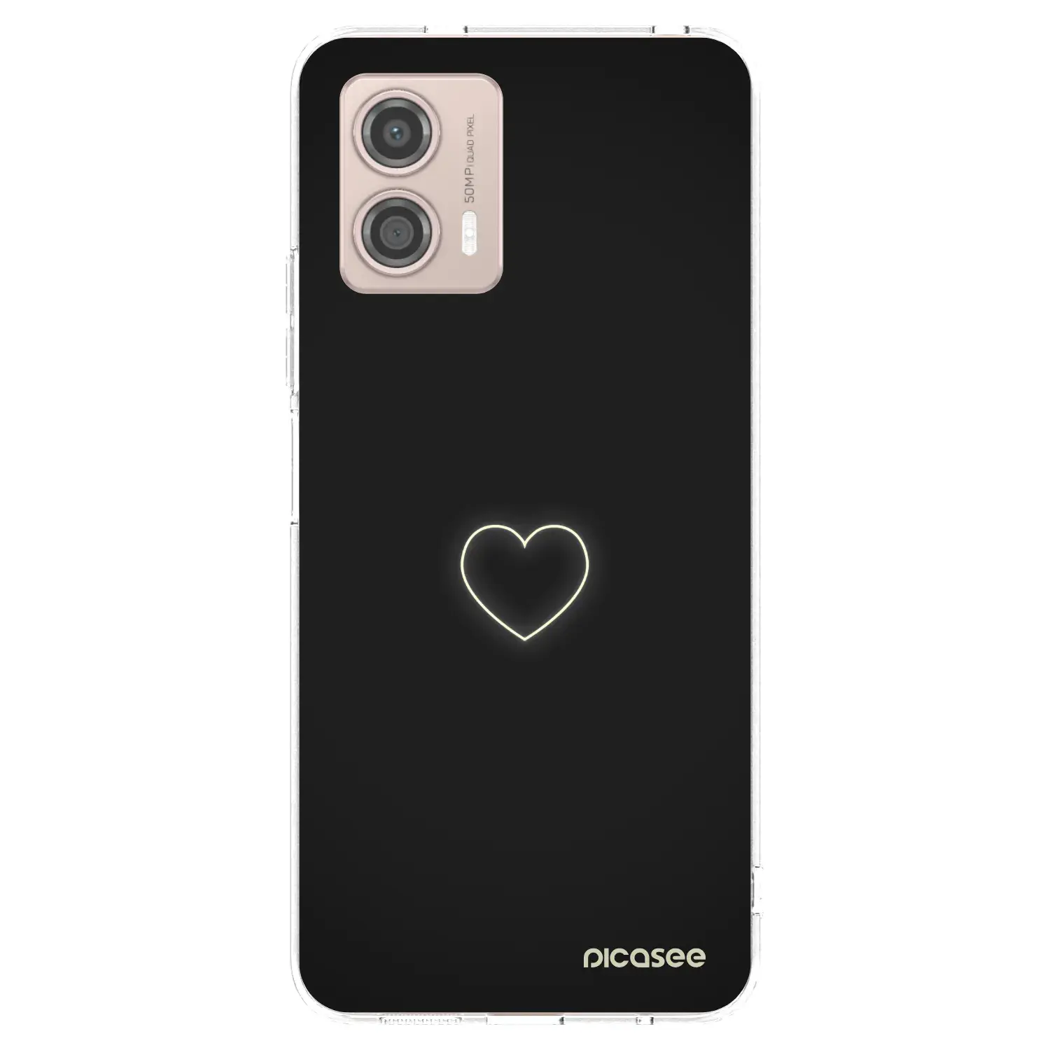 Silikonový průhledný obal pro Motorola Moto G53 5G - Heart