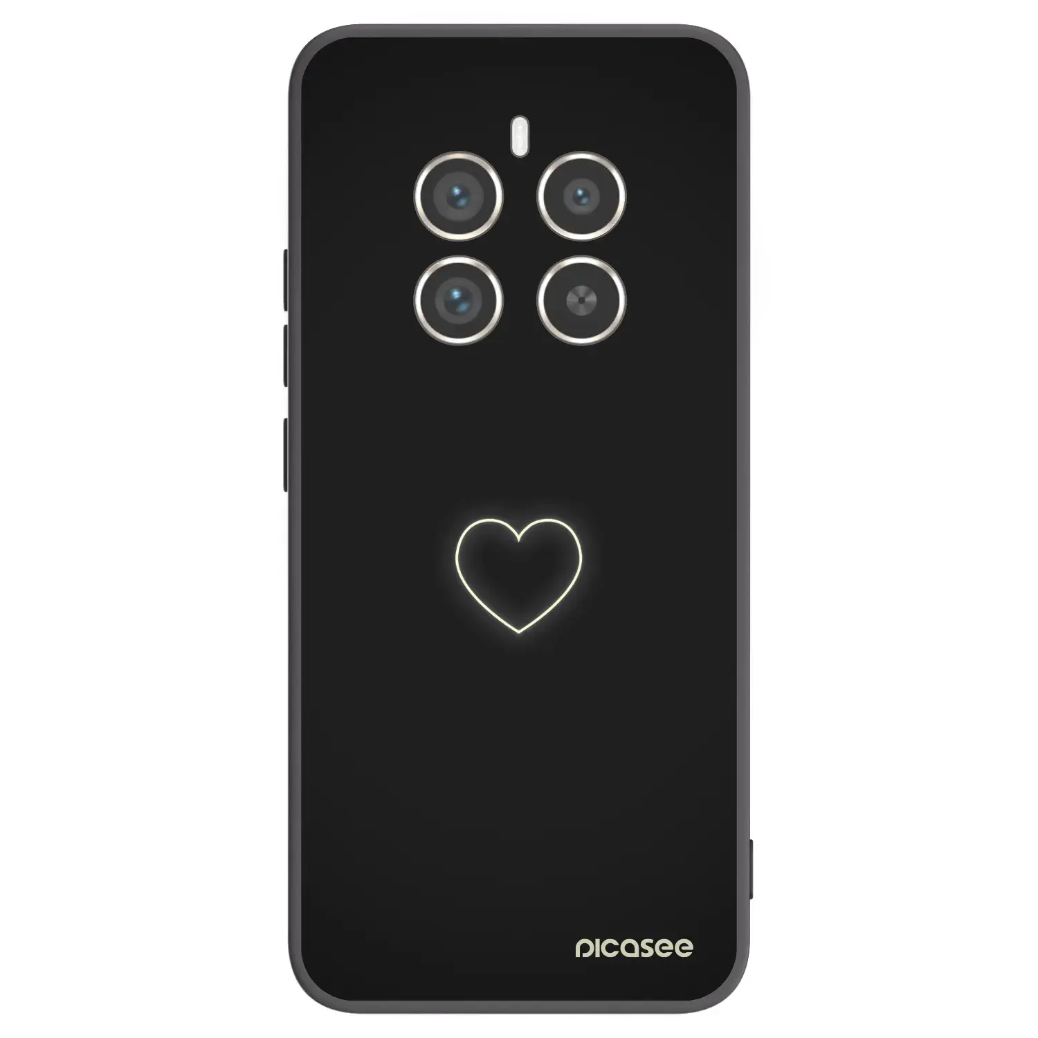 Silikonový černý obal pro Realme 12 Pro 5G - Heart