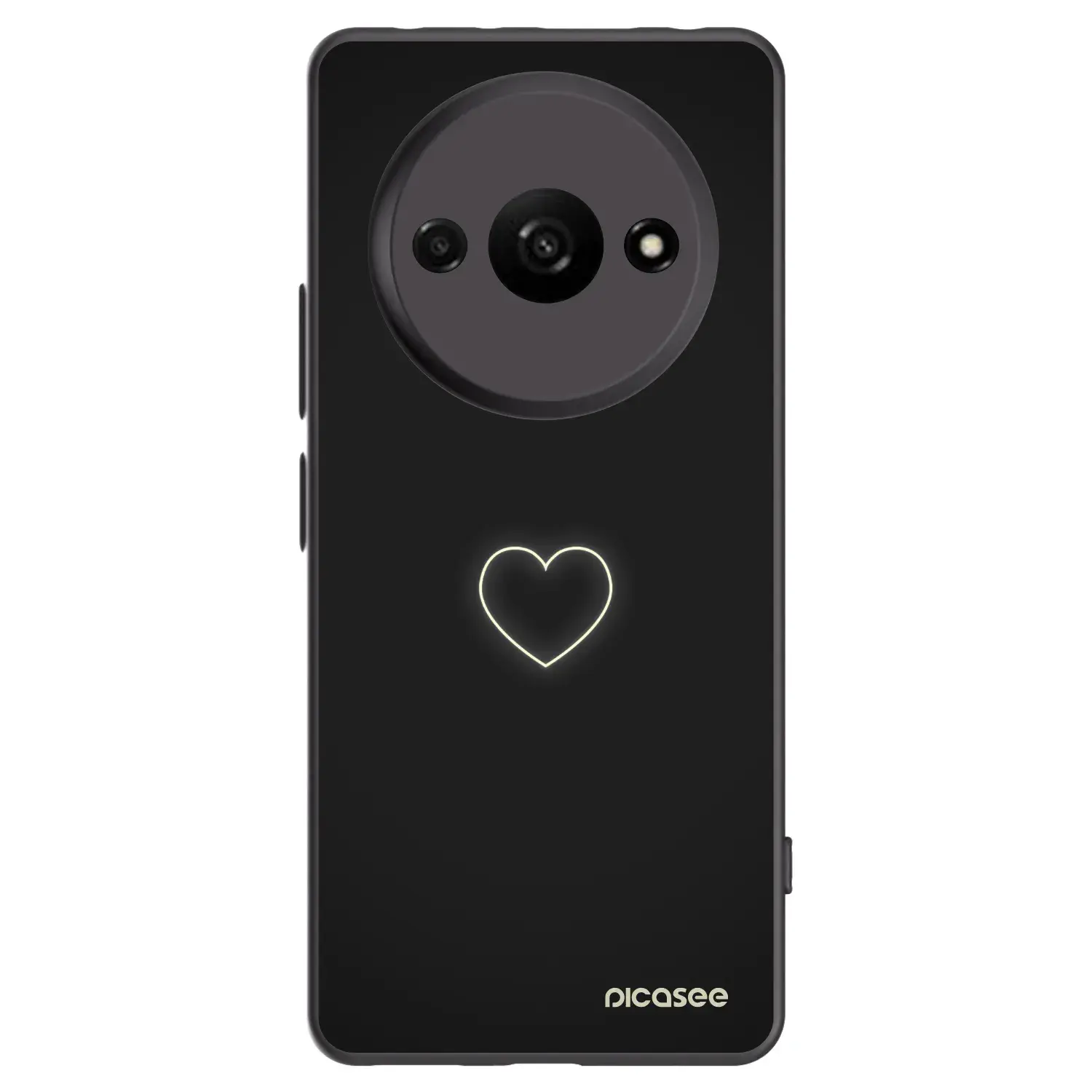 Silikonový černý obal pro Xiaomi Redmi A3 - Heart