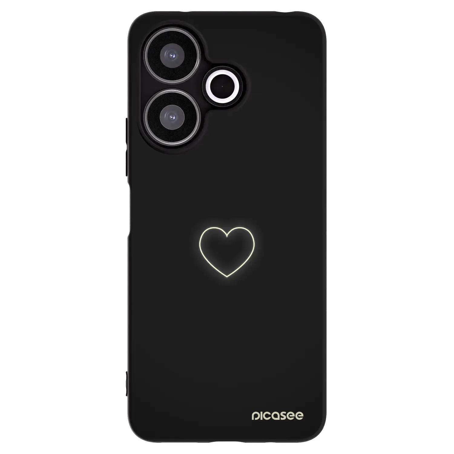 Silikonový černý obal pro Xiaomi Redmi 13 4G - Heart