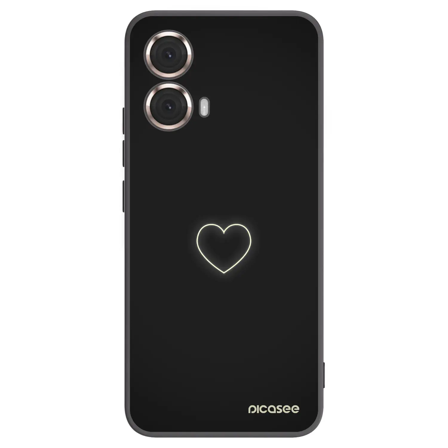 Silikonový černý obal pro Motorola Moto G85 - Heart