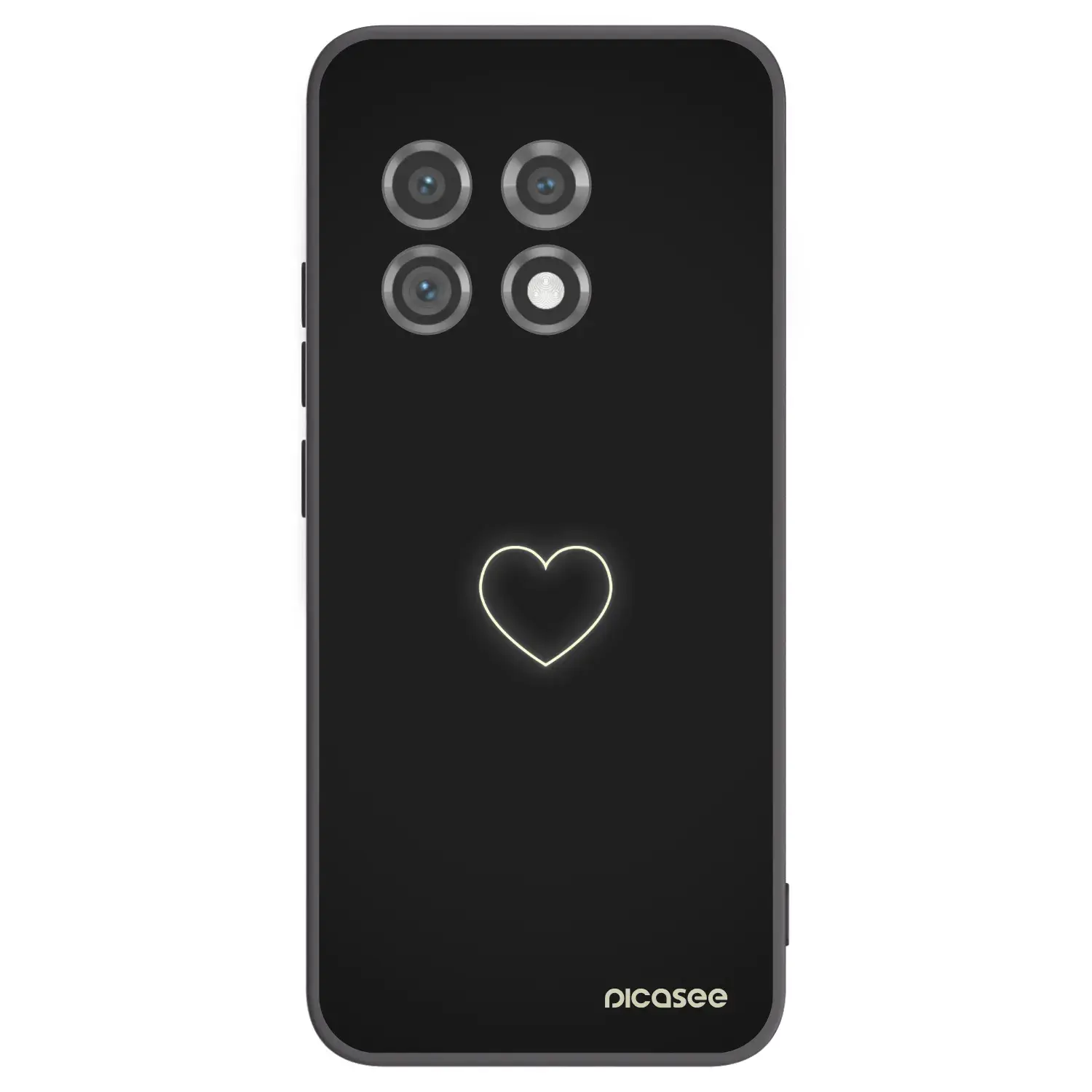 Silikonový černý obal pro OnePlus 11 5G - Heart