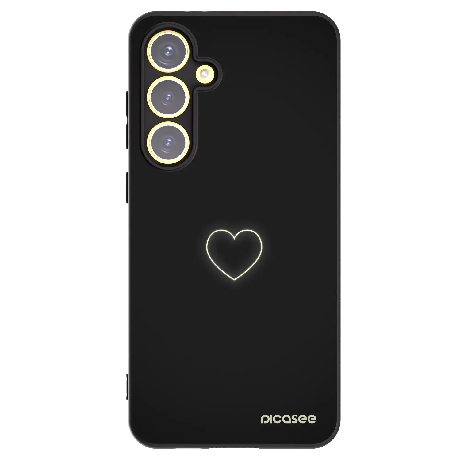 Silikonový černý obal pro Samsung Galaxy S24 FE S721B - Heart