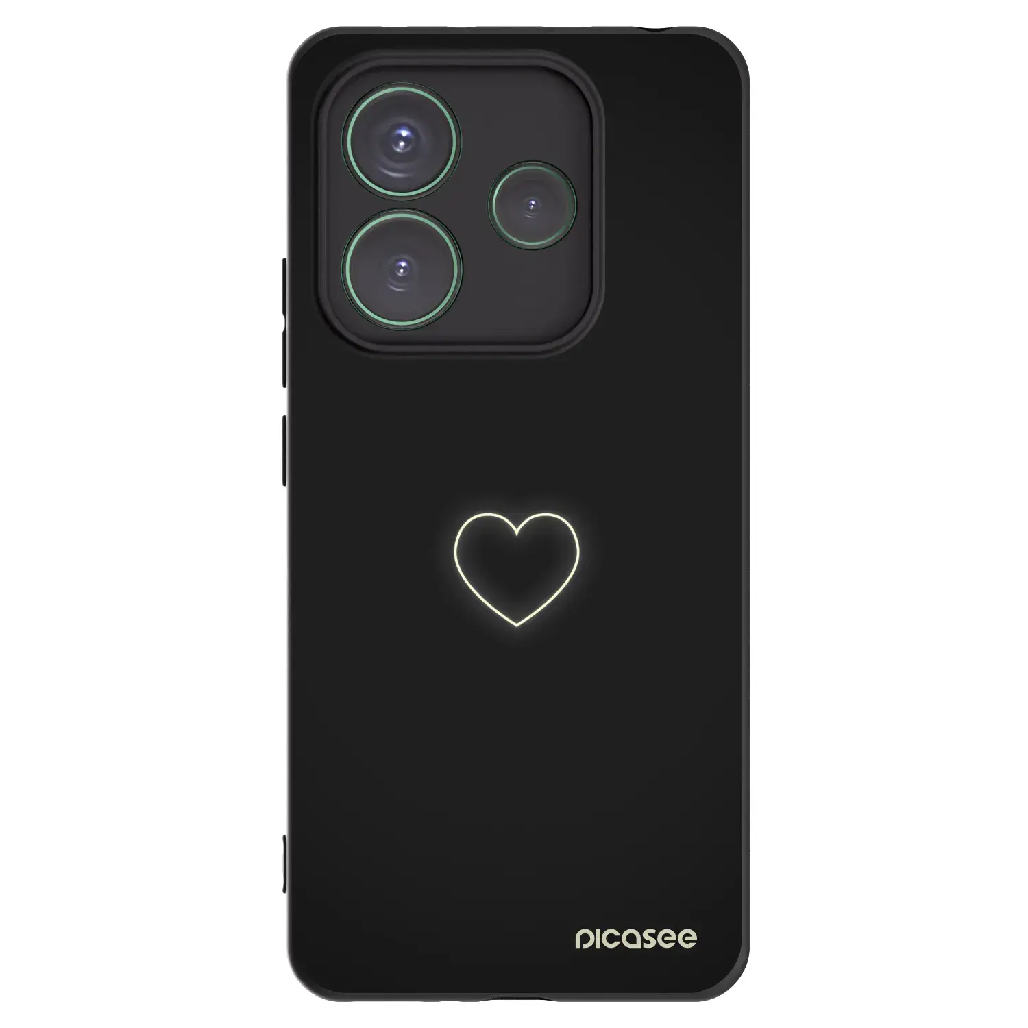 Silikonový černý obal pro Xiaomi Redmi Note 14 5G - Heart