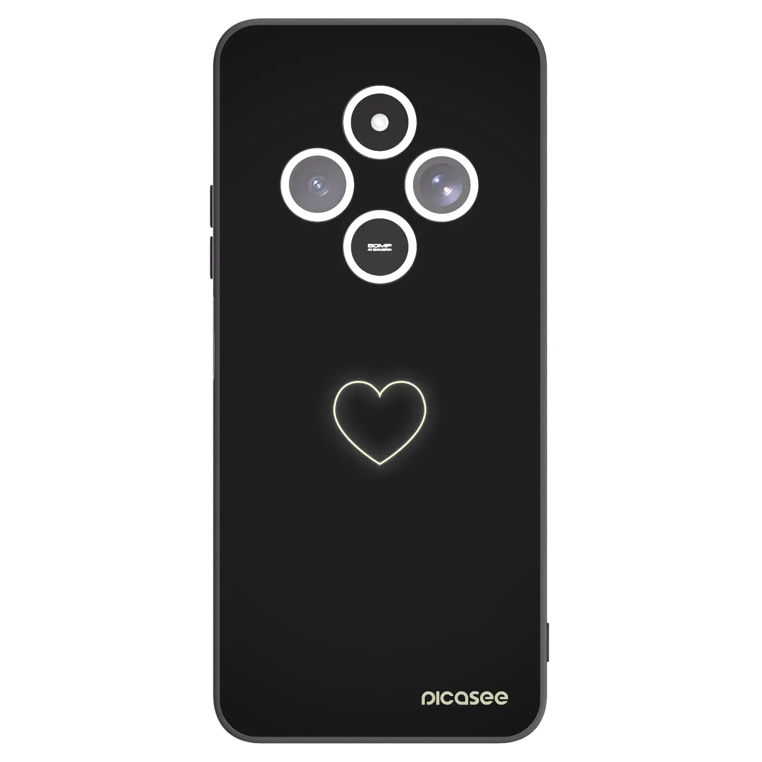 Silikonový černý obal pro Xiaomi Redmi 14C - Heart