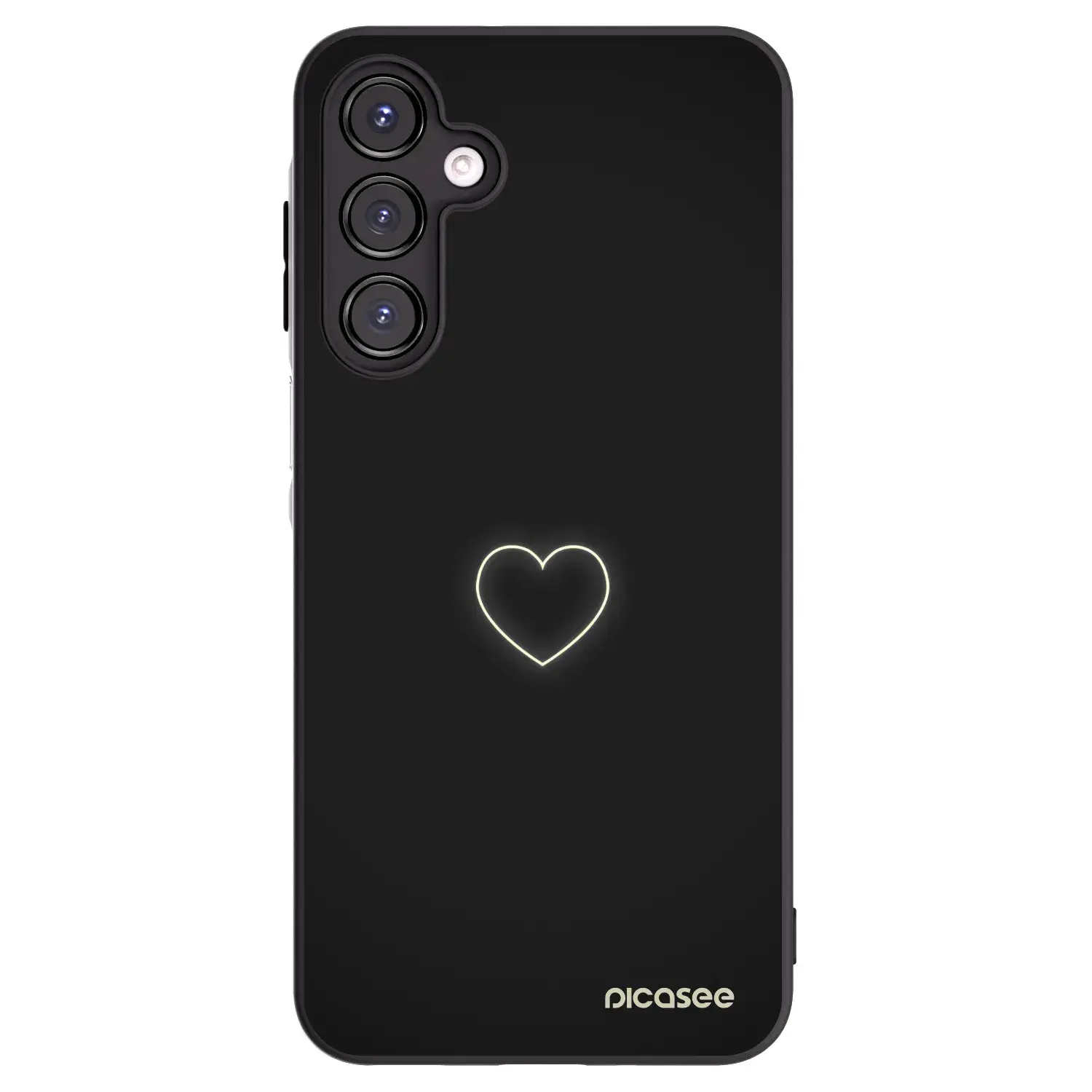 Silikonový černý obal pro Samsung Galaxy A16 5G - Heart
