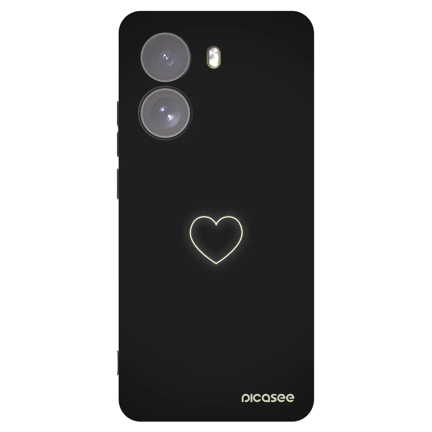 Silikonový černý obal pro Xiaomi Poco X7 - Heart