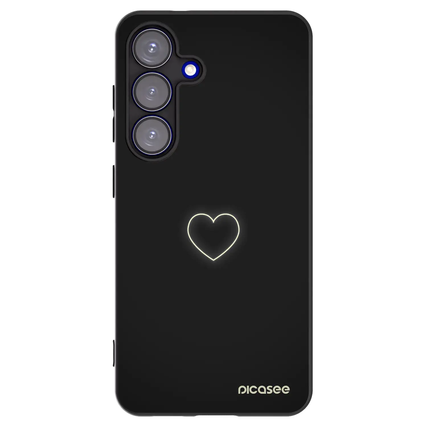 Silikonový černý obal pro Samsung Galaxy S25 5G - Heart