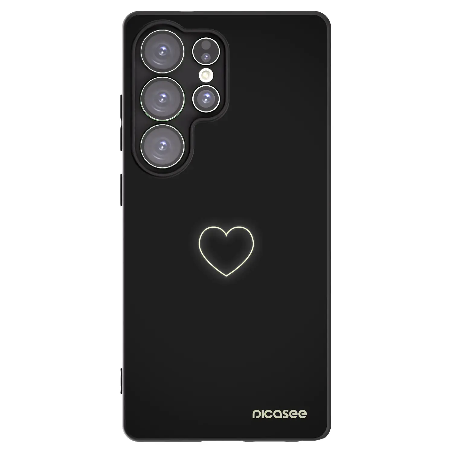 Silikonový černý obal pro Samsung Galaxy S25 Ultra 5G - Heart