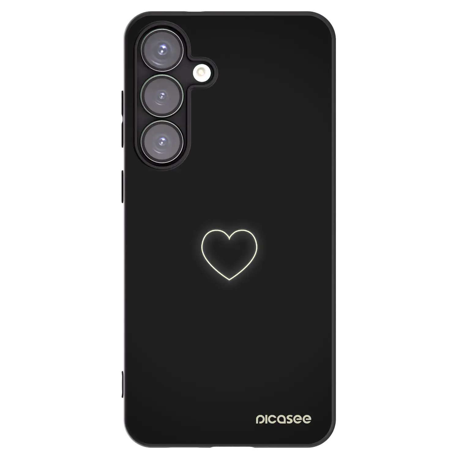 Silikonový černý obal pro Samsung Galaxy S25+ 5G - Heart