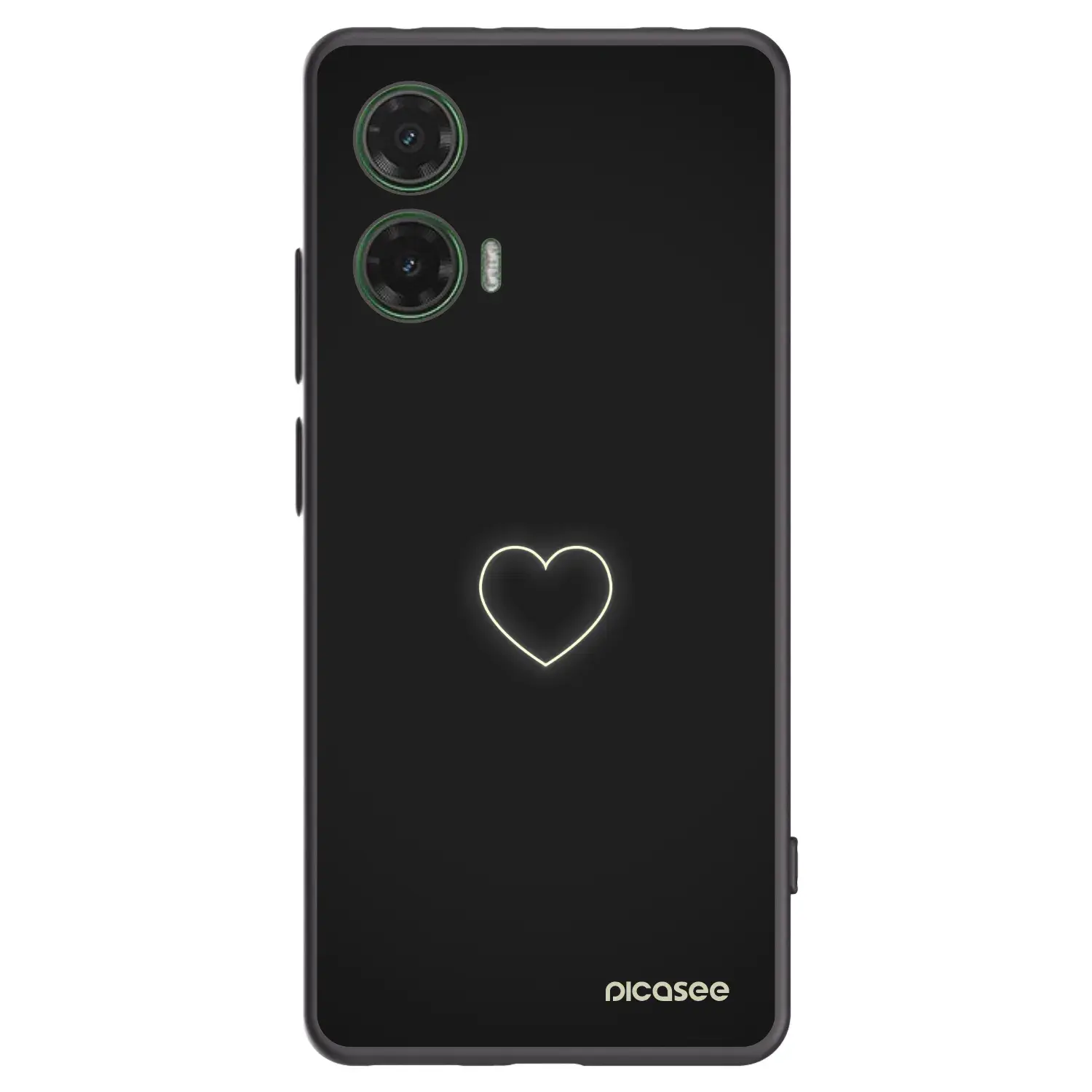 Silikonový černý obal pro Motorola Moto G35 5G - Heart
