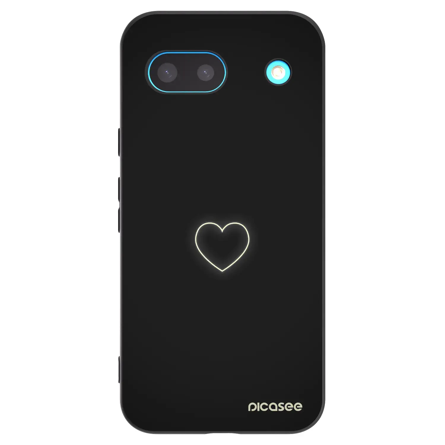 Silikonový černý obal pro Google Pixel 8a - Heart