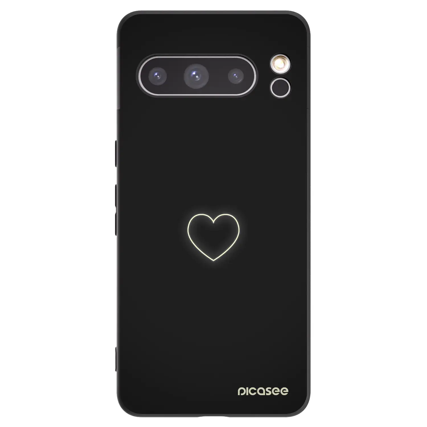 Silikonový černý obal pro Google Pixel 8 Pro - Heart