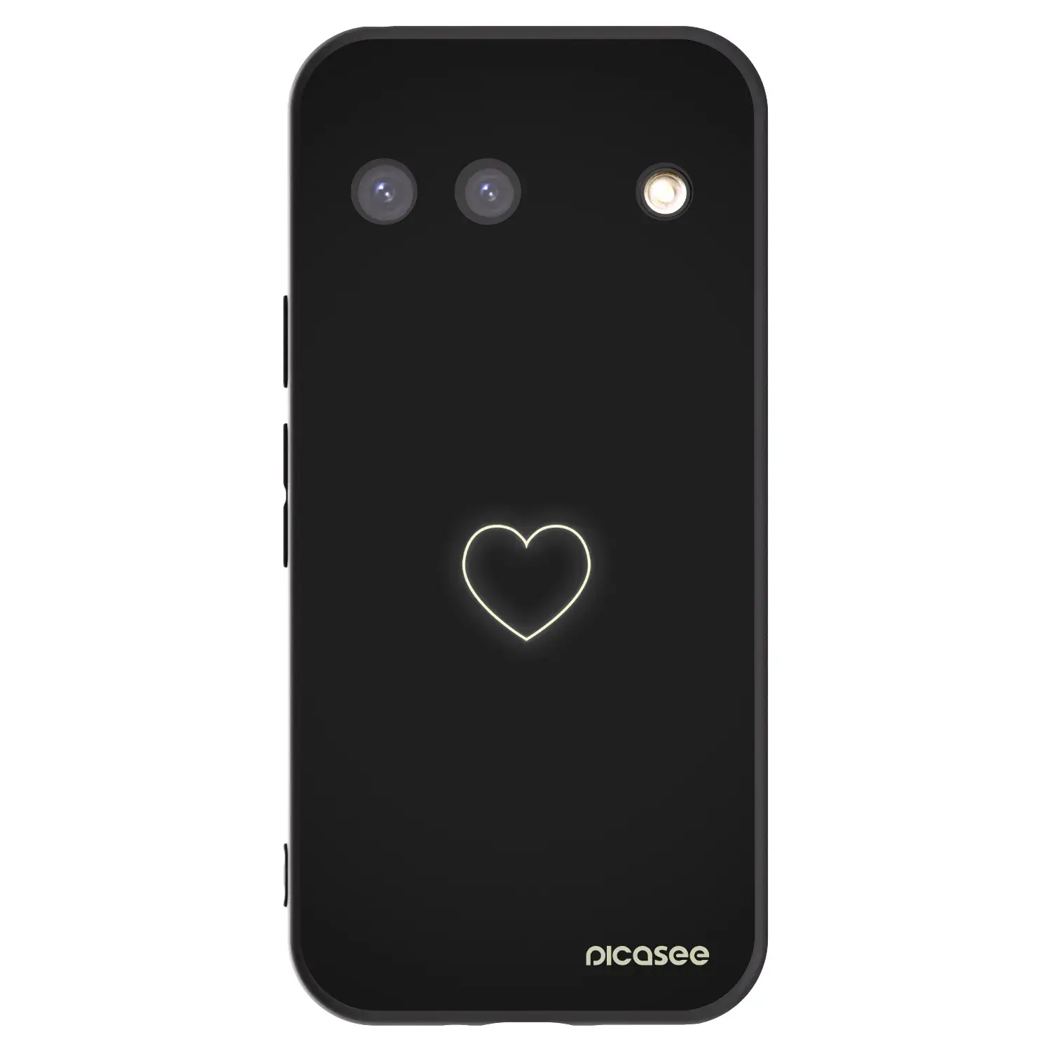 Silikonový černý obal pro Google Pixel 9 - Heart