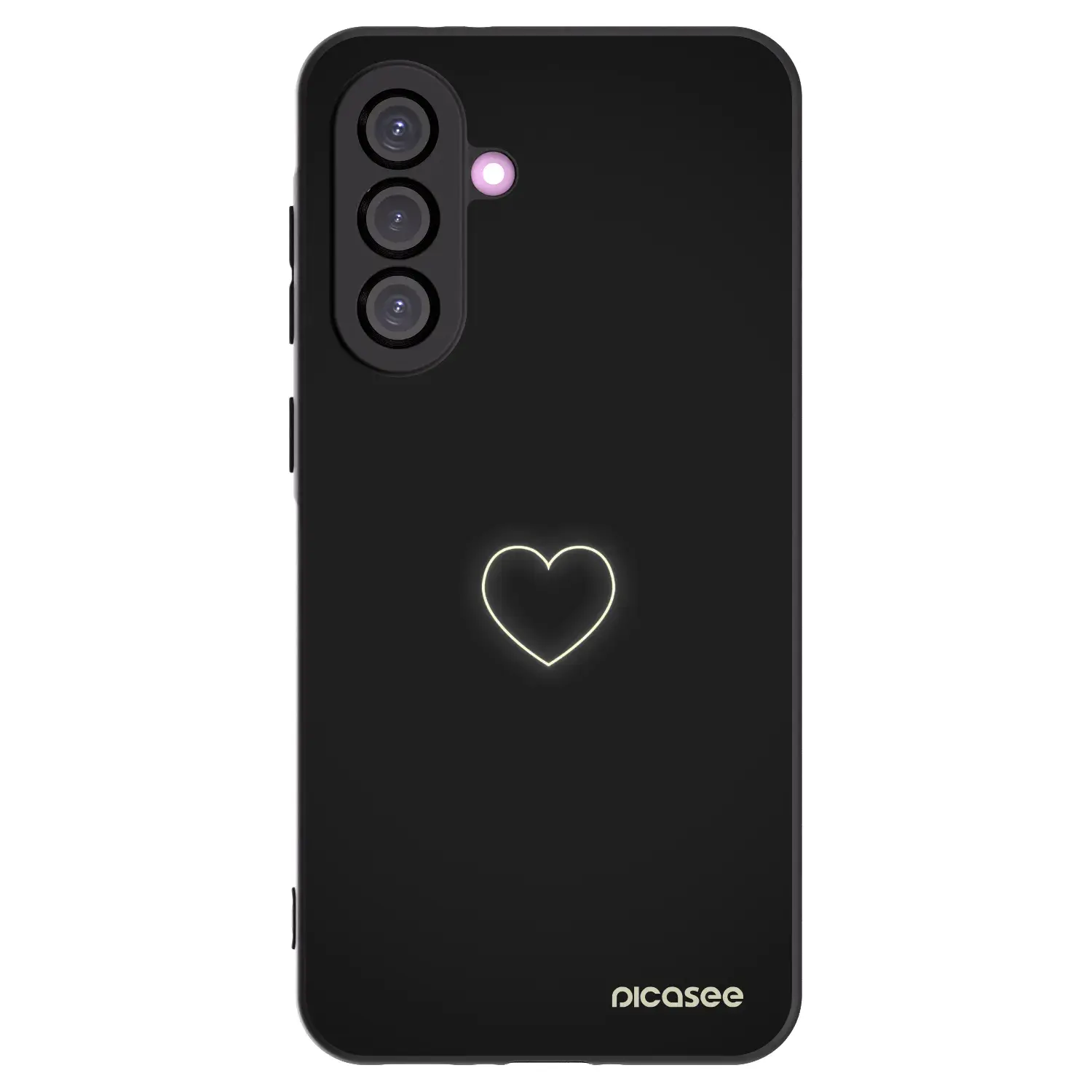 Silikonový černý obal pro Samsung Galaxy A56 5G A566B - Heart