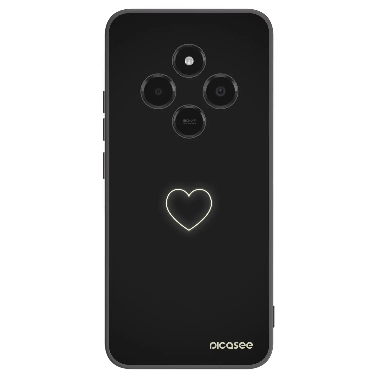 Silikonový černý obal pro Xiaomi Poco C75 - Heart
