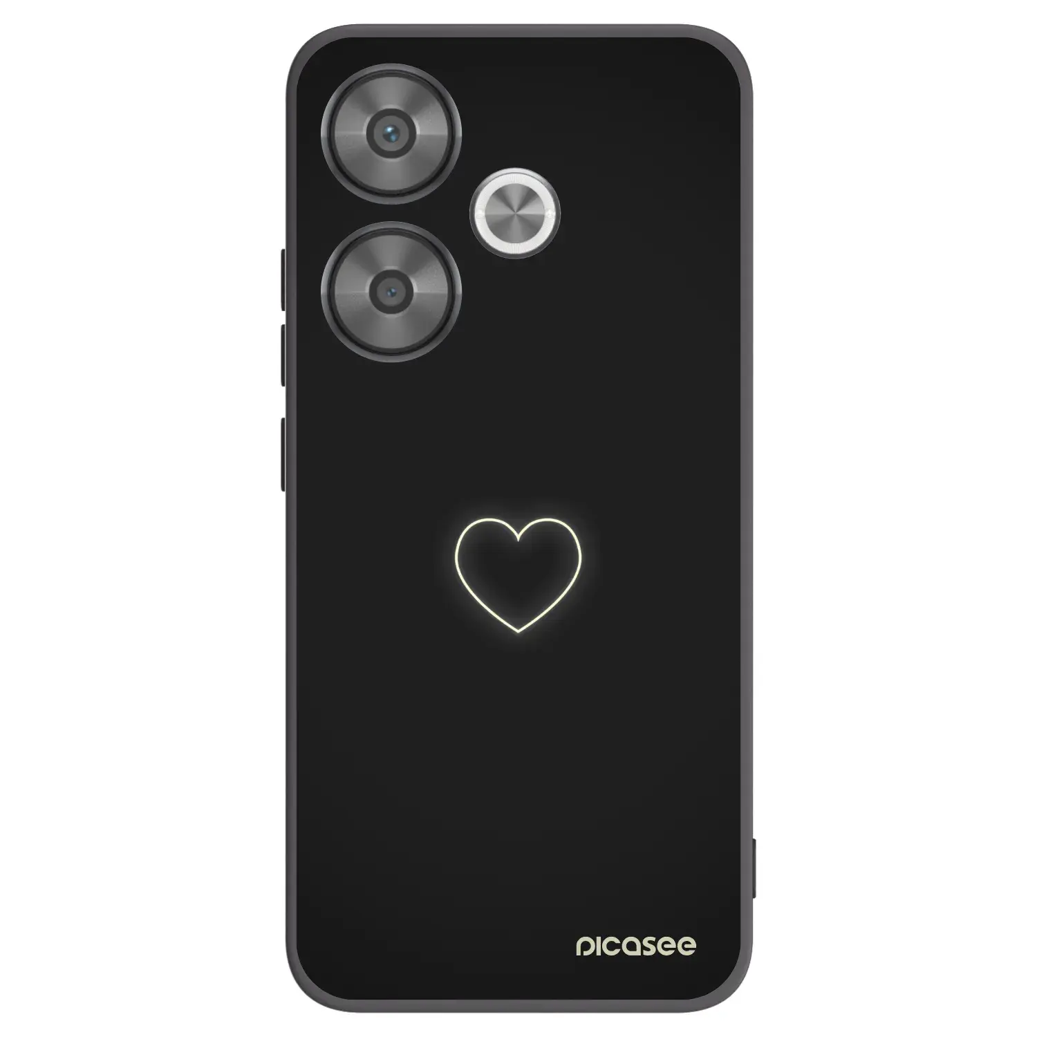 Silikonový černý obal pro Xiaomi Poco F6 - Heart