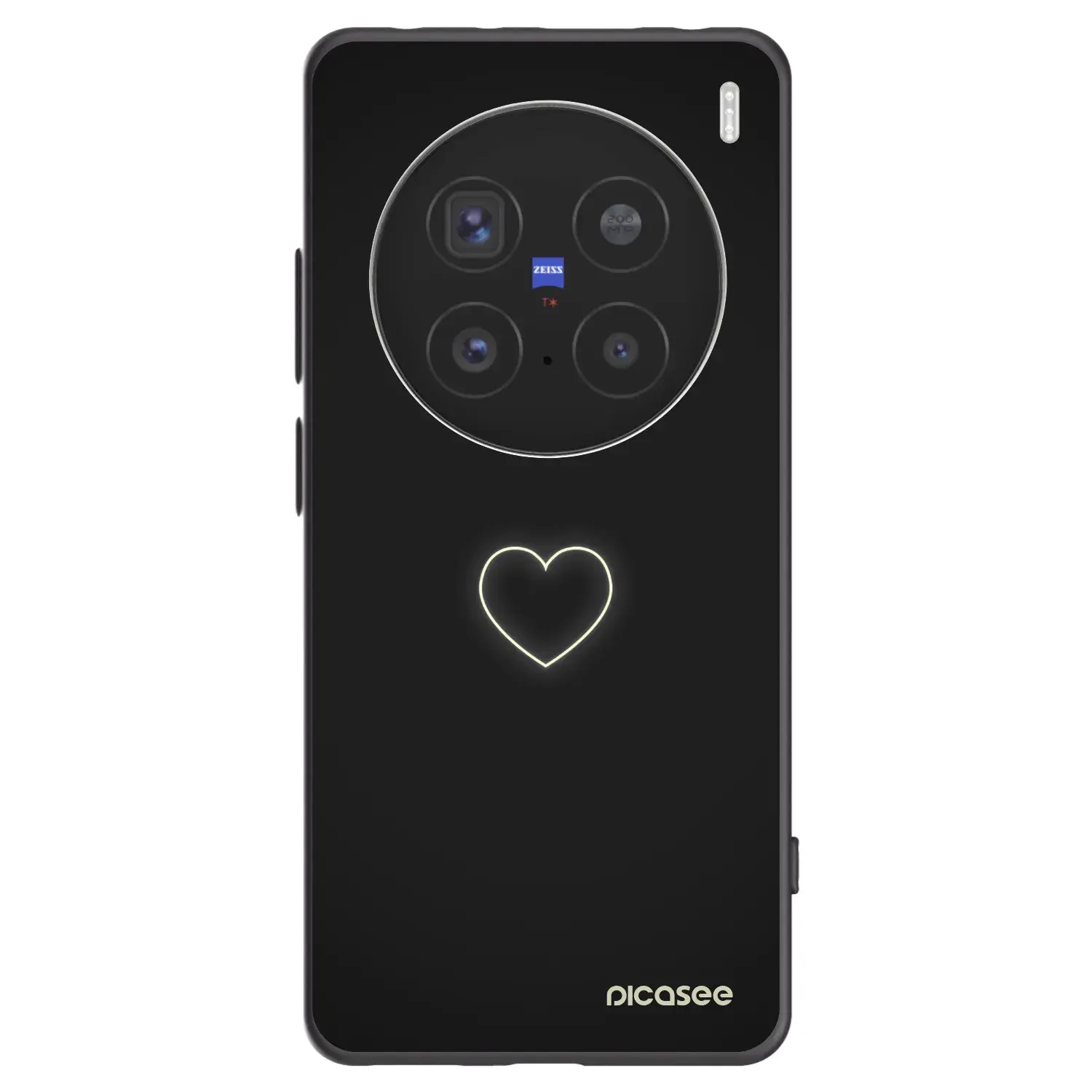 Silikonový černý obal pro Vivo X200 Pro - Heart