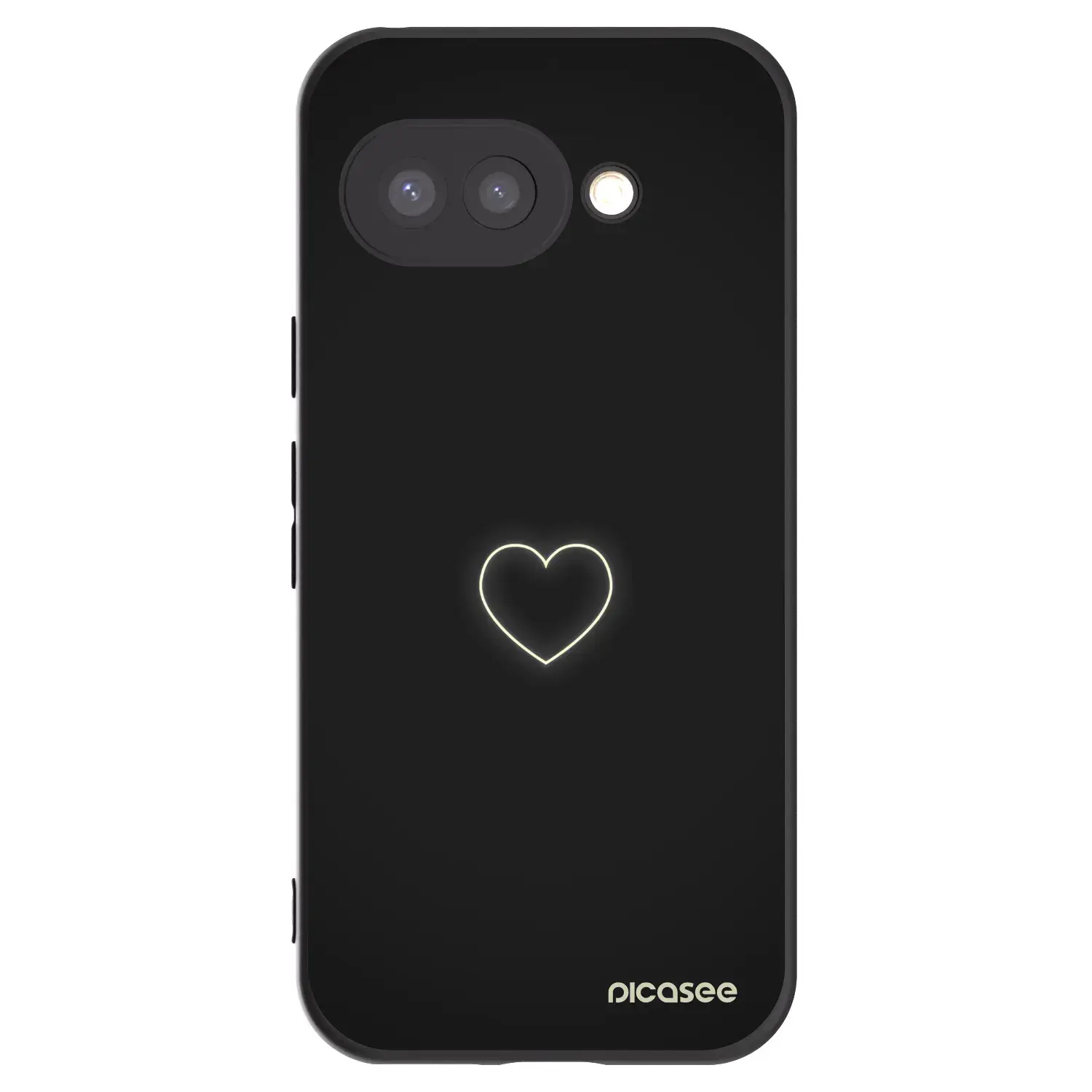 Silikonový černý obal pro Google Pixel 9a - Heart